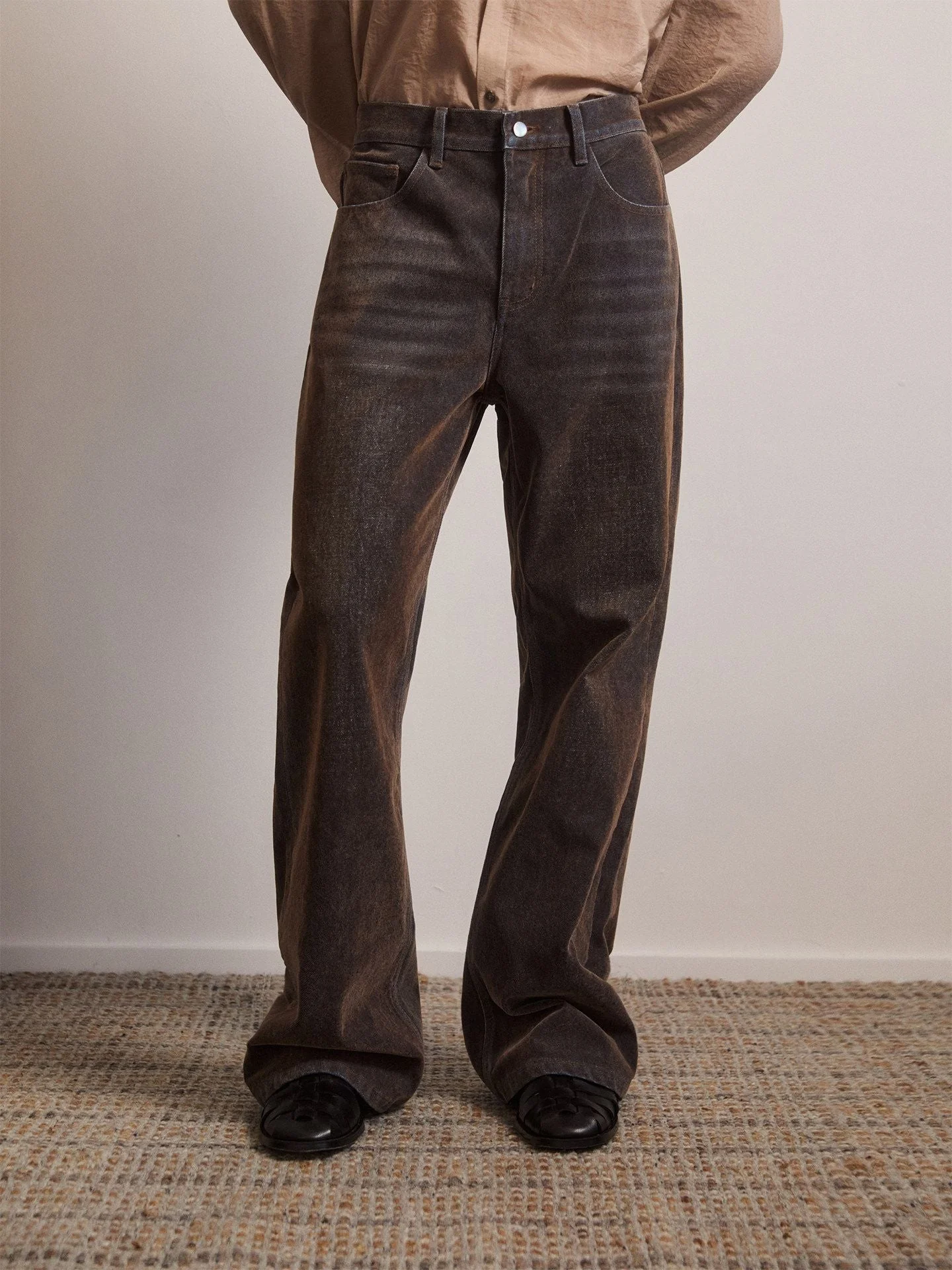 Flocked Denim Trousers