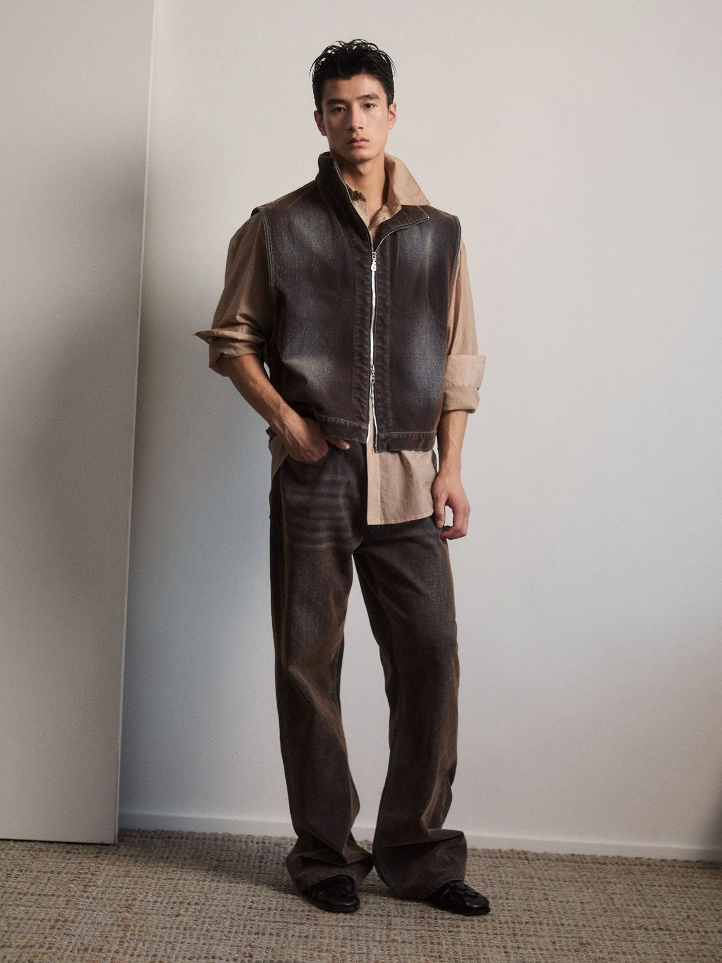 Flocked Denim Trousers - Image 4