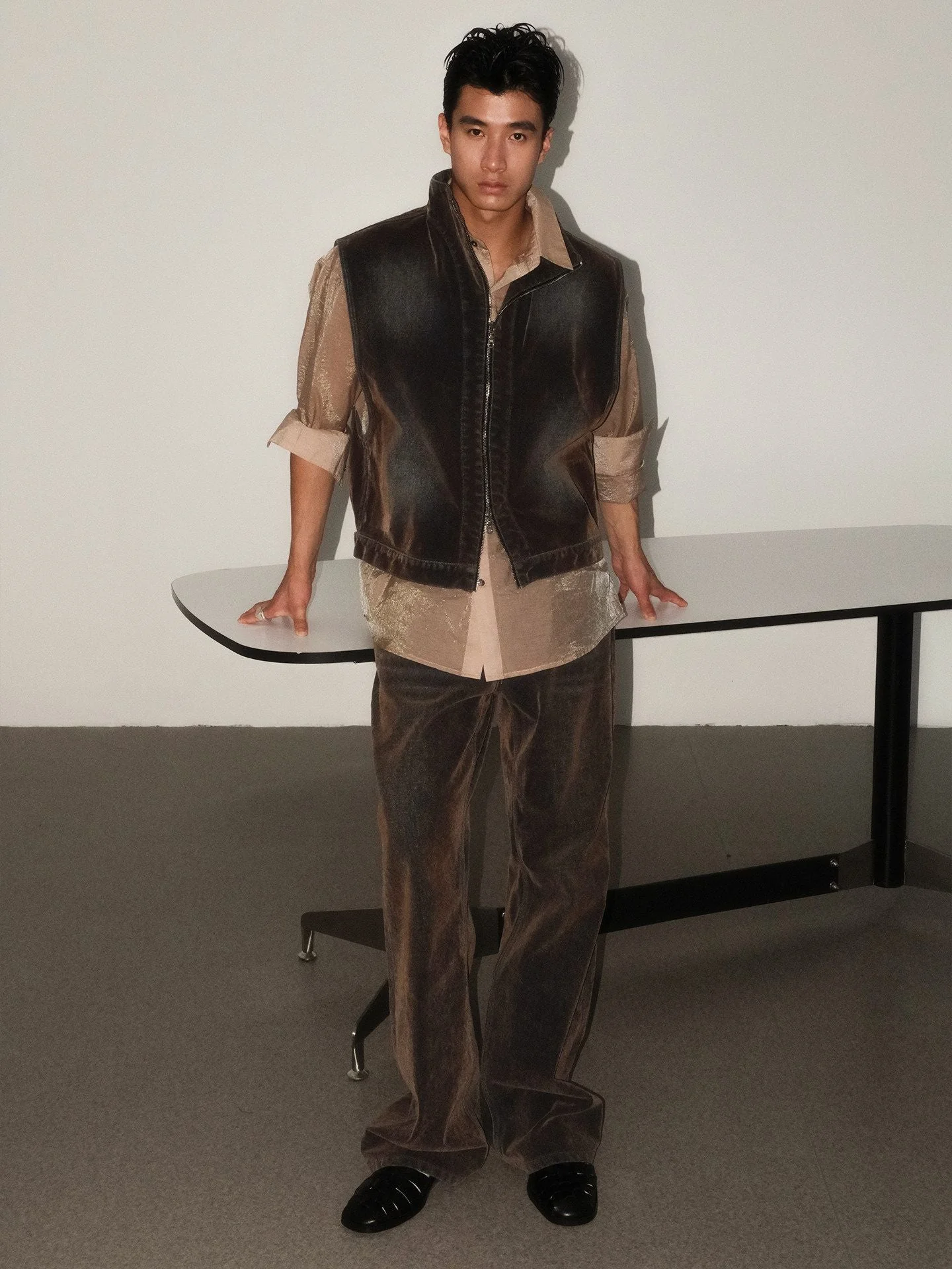 Flocked Denim Trousers - Image 5