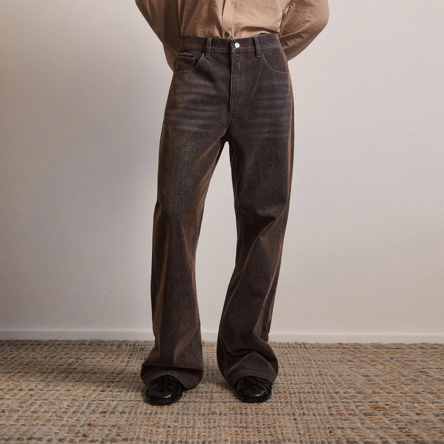 Flocked Denim Trousers - Image 6