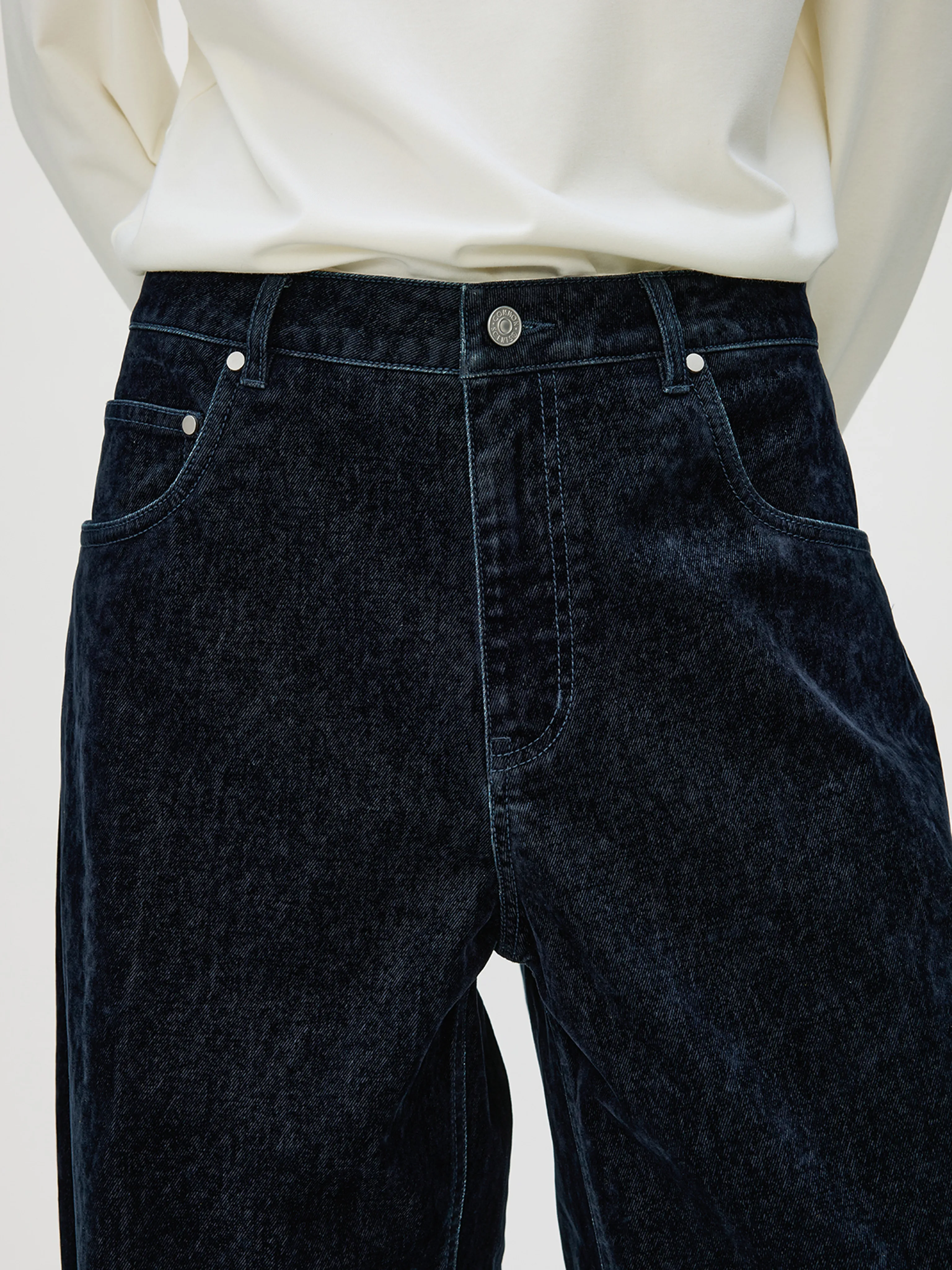Flocked Wide-Leg Jeans - Image 6