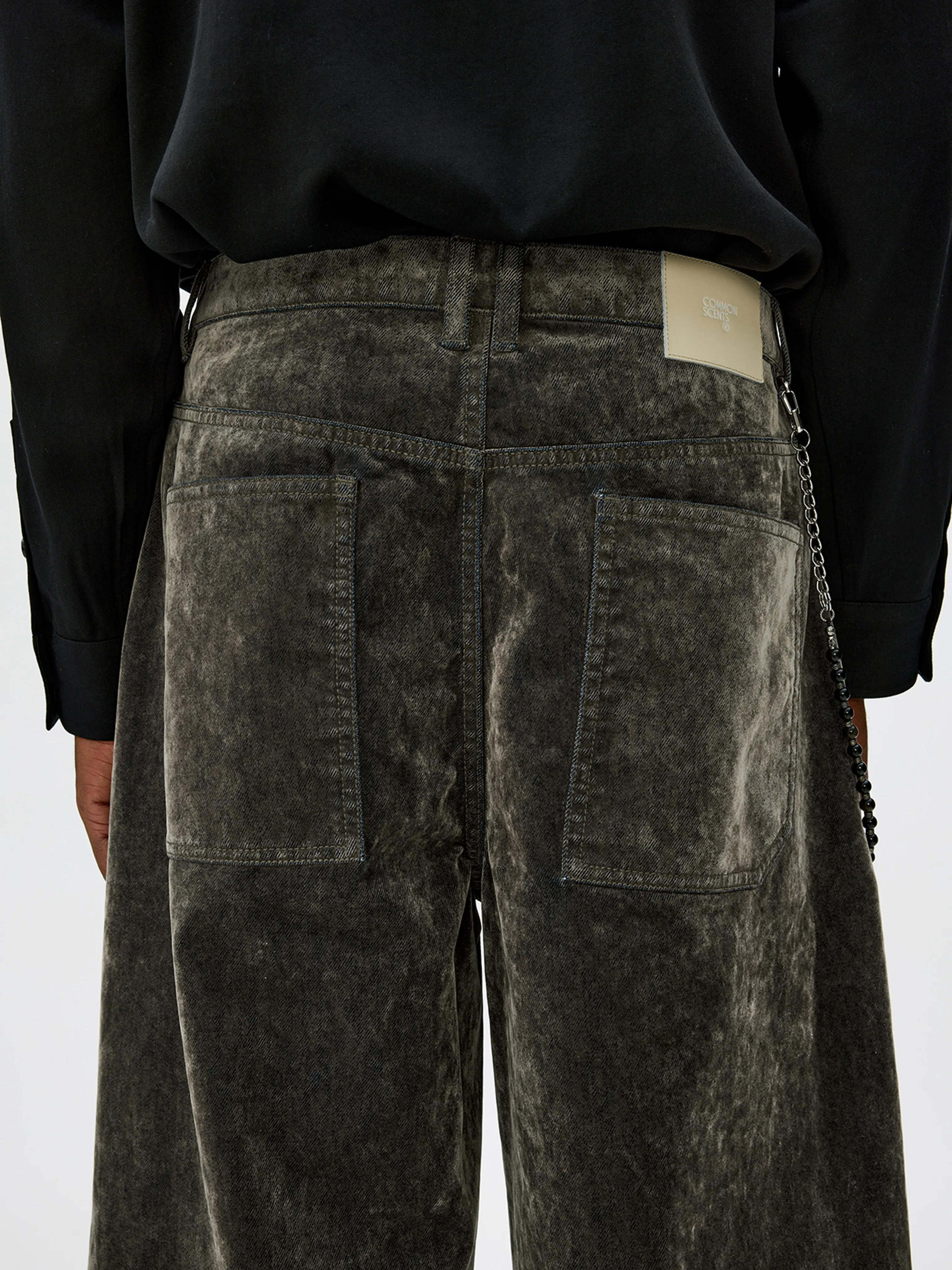 Flocked Wide-Leg Jeans - Image 7