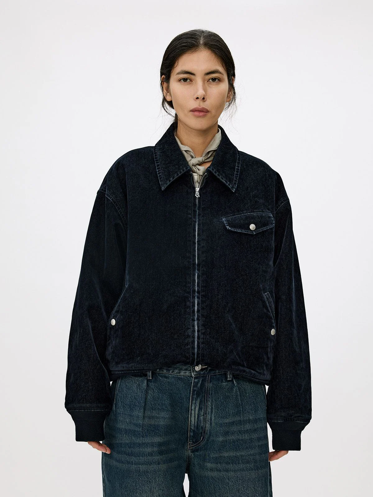 Flocked Zip Jacket