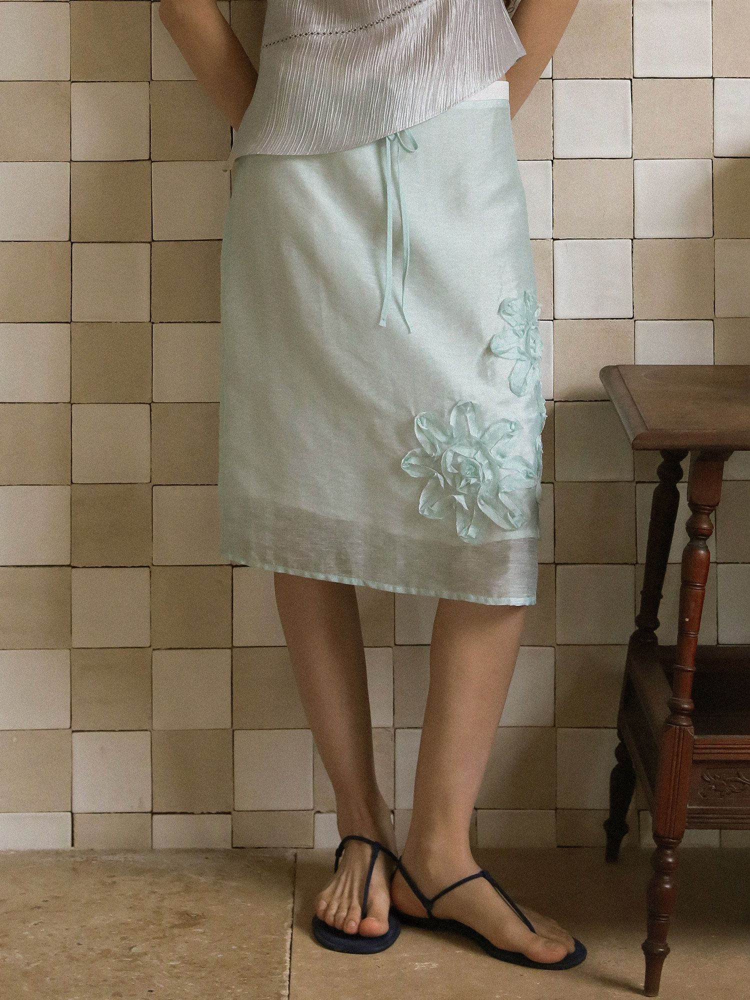 Floral Appliqué Skirt - Image 3