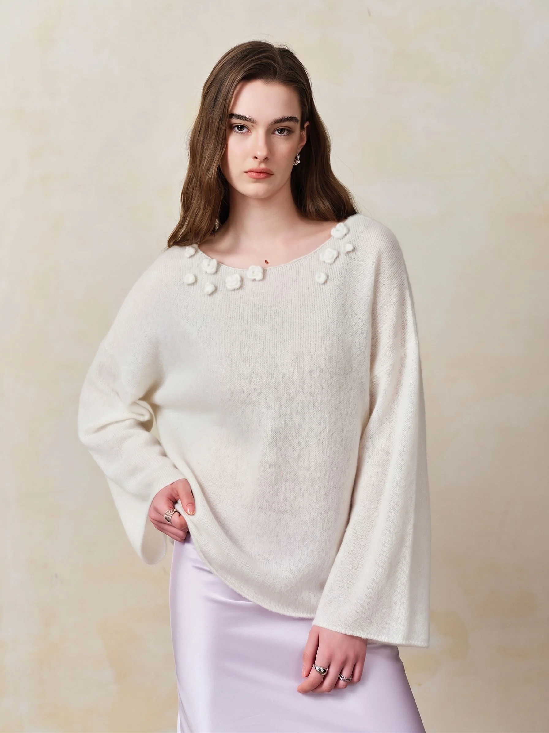 Floral Neck Sweater - Image 2