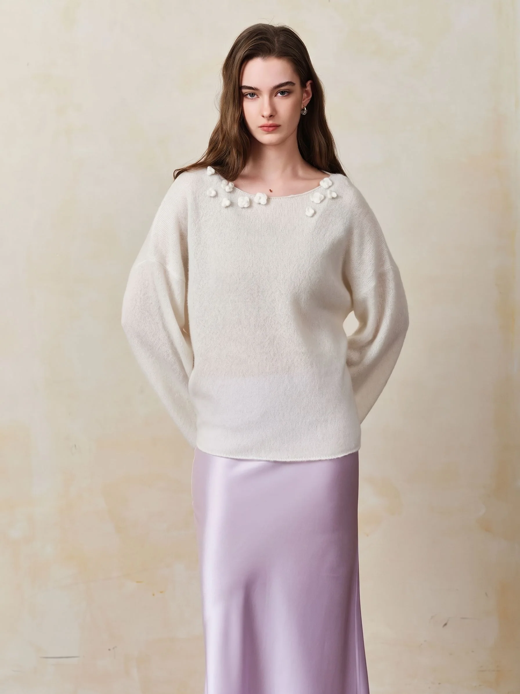 Floral Neck Sweater - Image 3