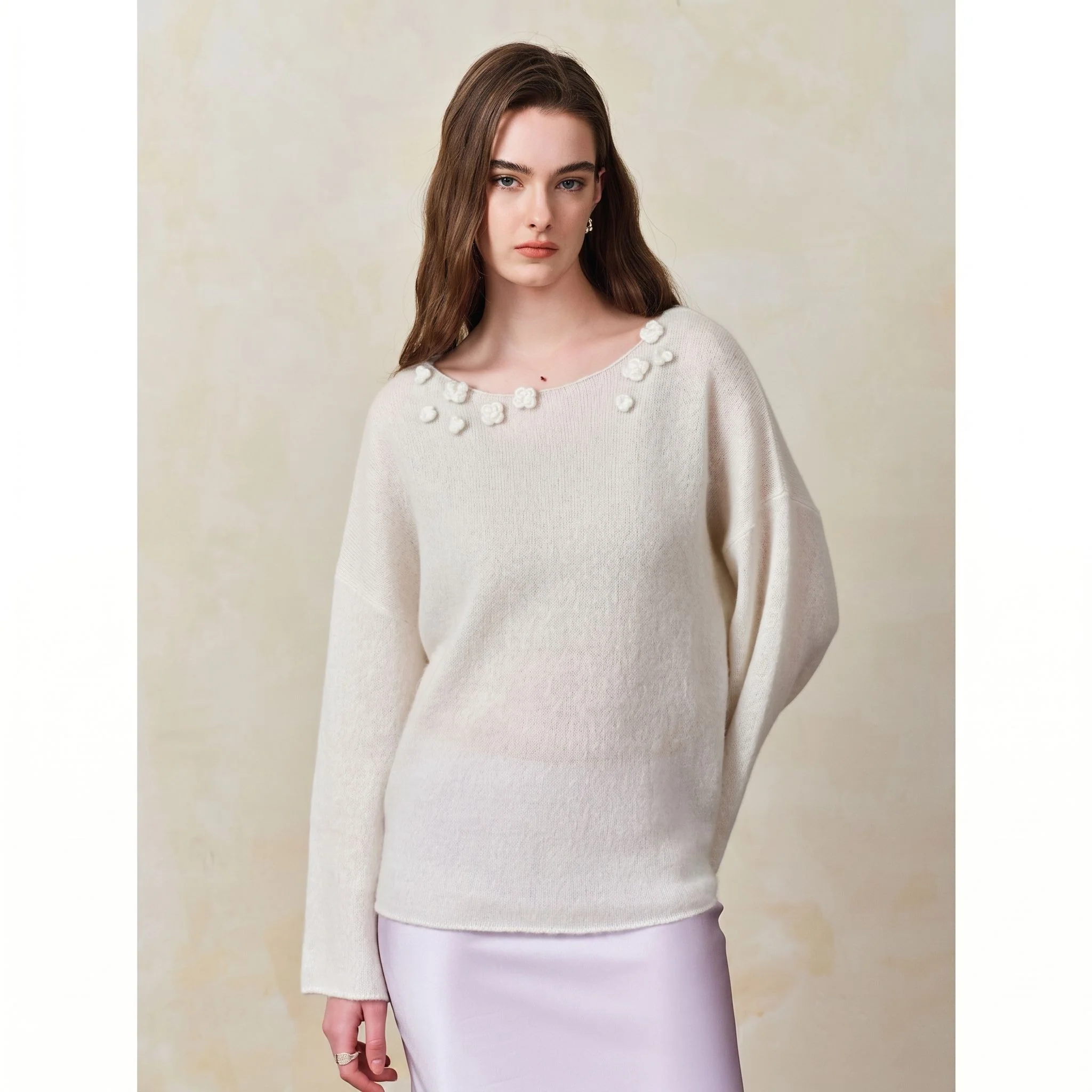 Floral Neck Sweater - Image 6