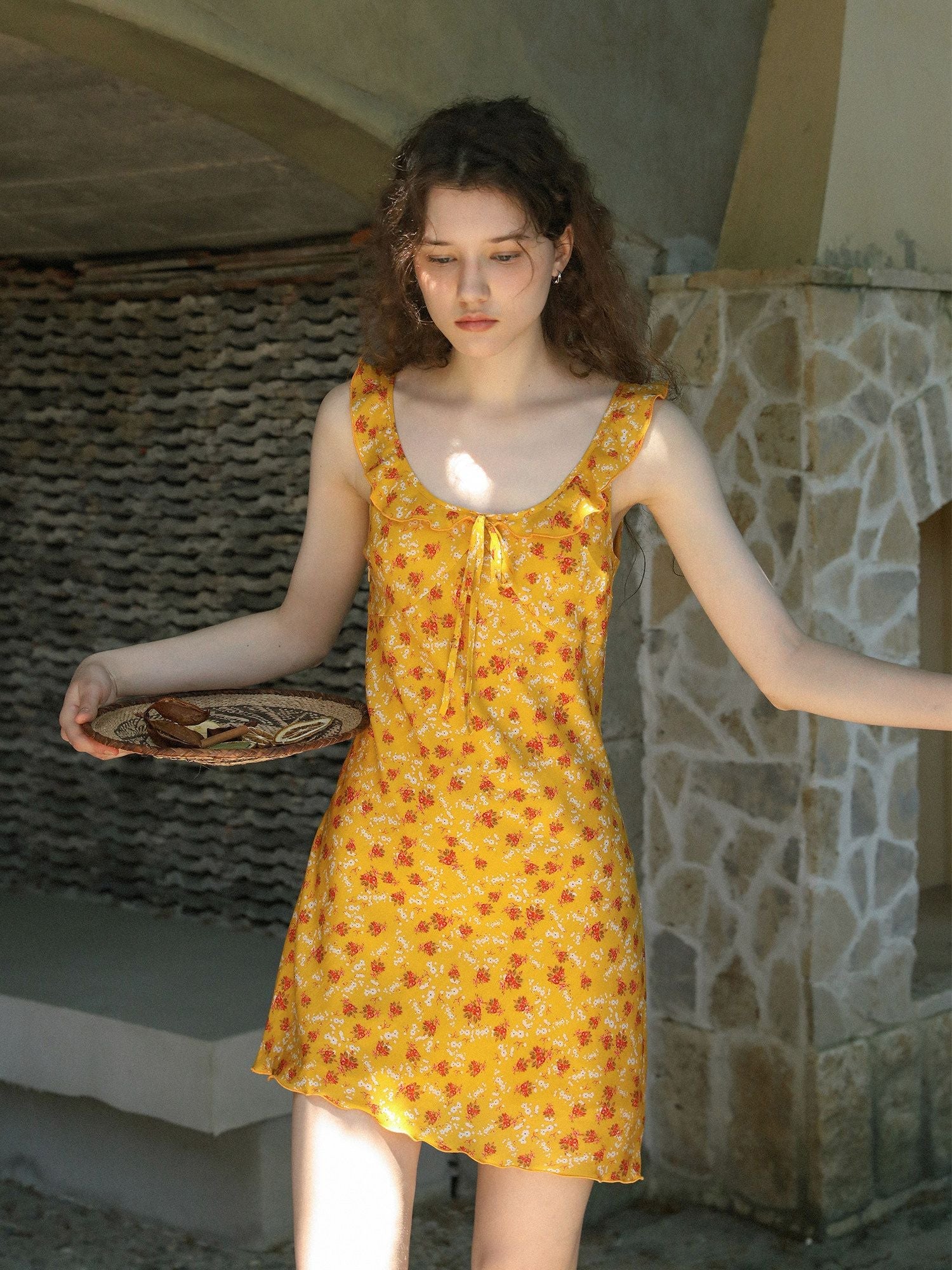 Floral Ruffle Mini Dress - Image 4