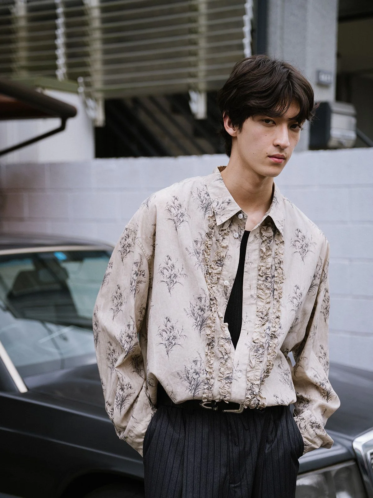 Floral Ruffle Shirt