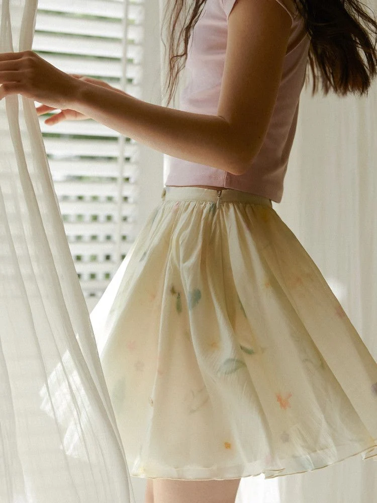 Floral Sheer Mini Skirt - Image 2