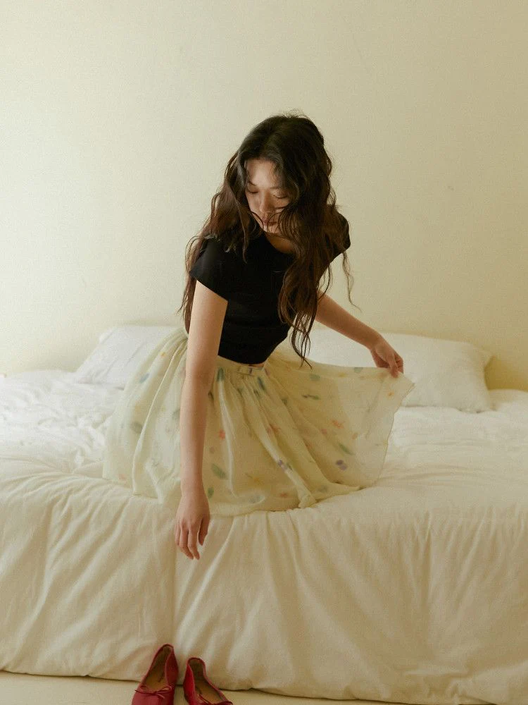 Floral Sheer Mini Skirt - Image 3