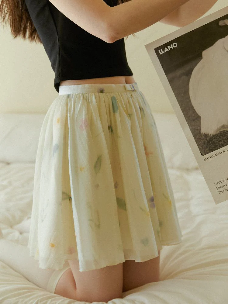 Floral Sheer Mini Skirt - Image 5