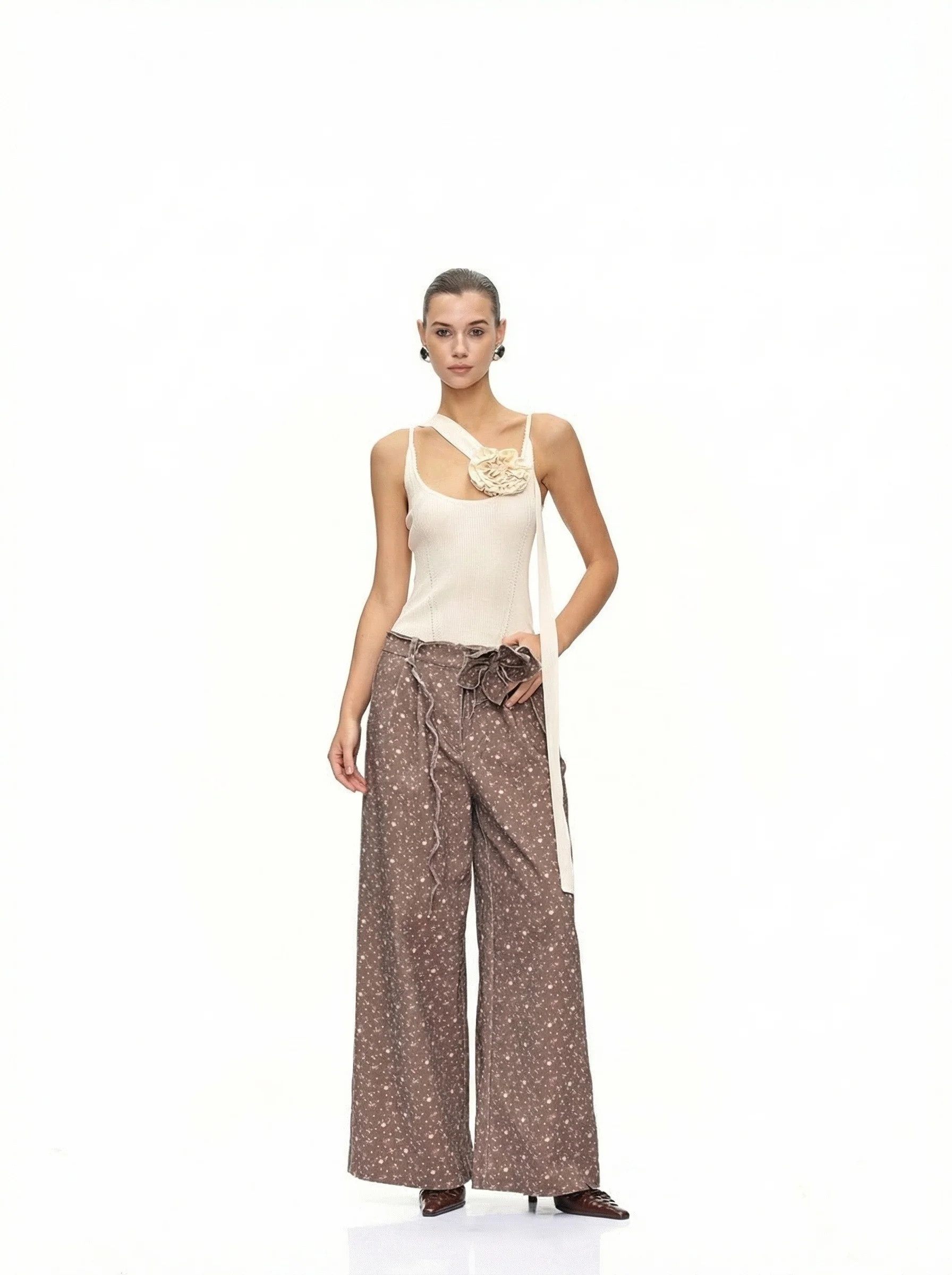 Floral Wide-Leg Trousers - Image 4