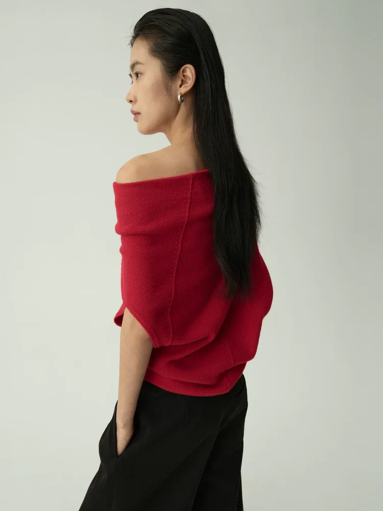 Foldover Neck Knit Top - Image 3