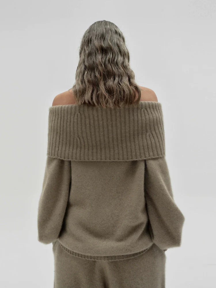 Foldover Off-Shoulder Sweater - Image 2