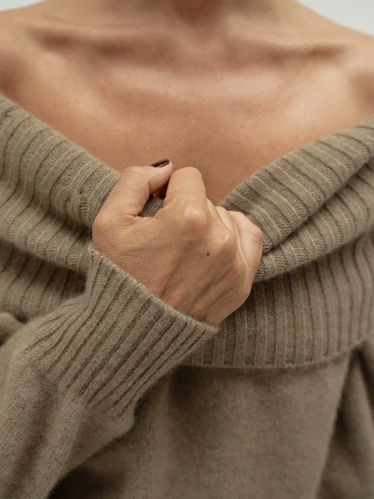 Foldover Off-Shoulder Sweater - Image 4
