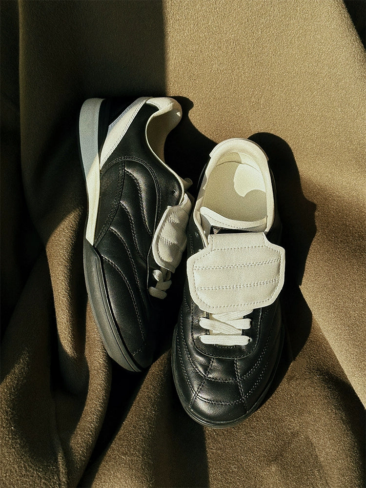 Foldover Tongue Leather Sneakers
