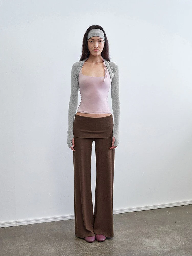 Foldover Wide-Leg Pants