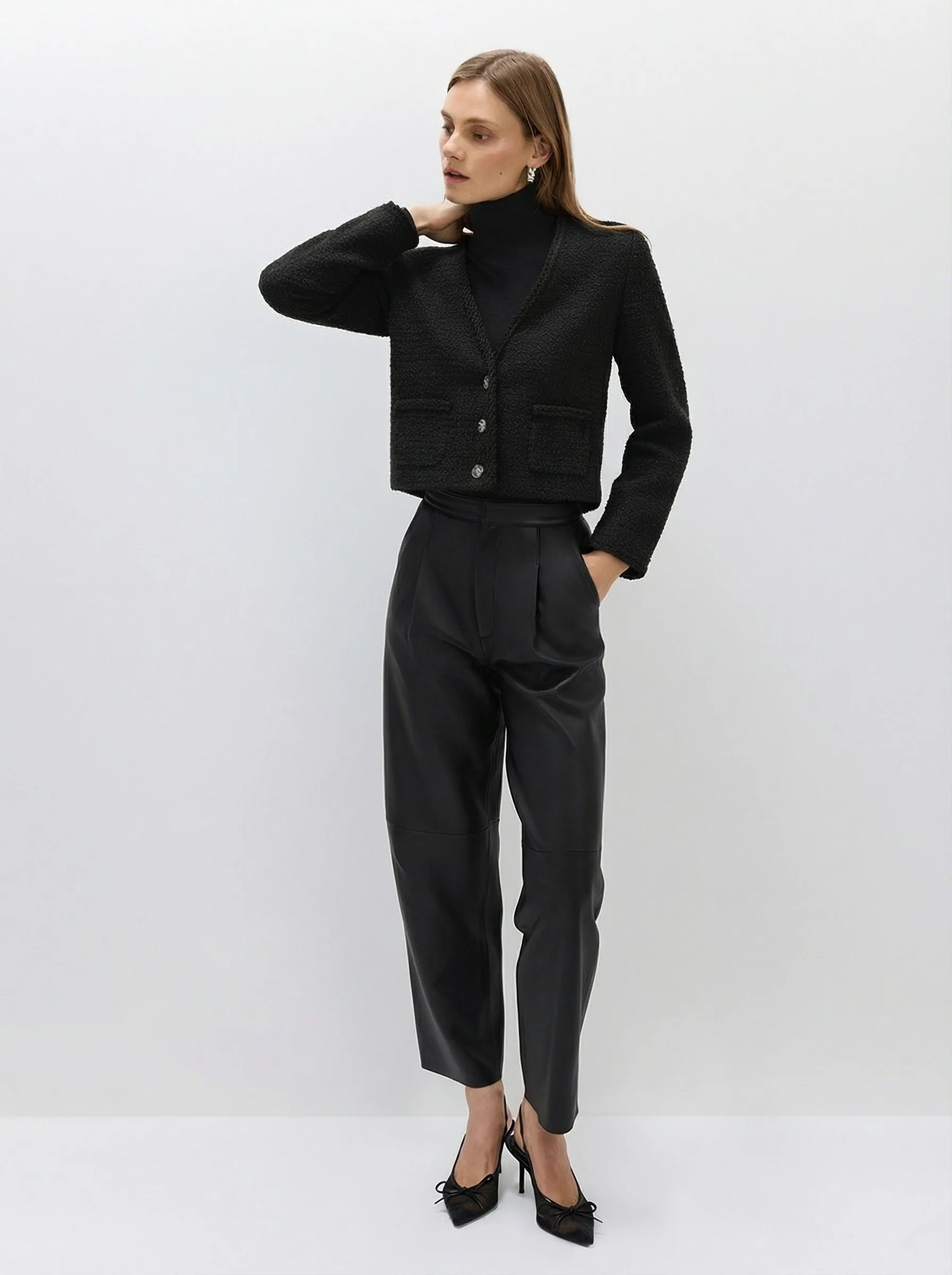 Frankie Italian Lambskin Tapered Pants - Image 4