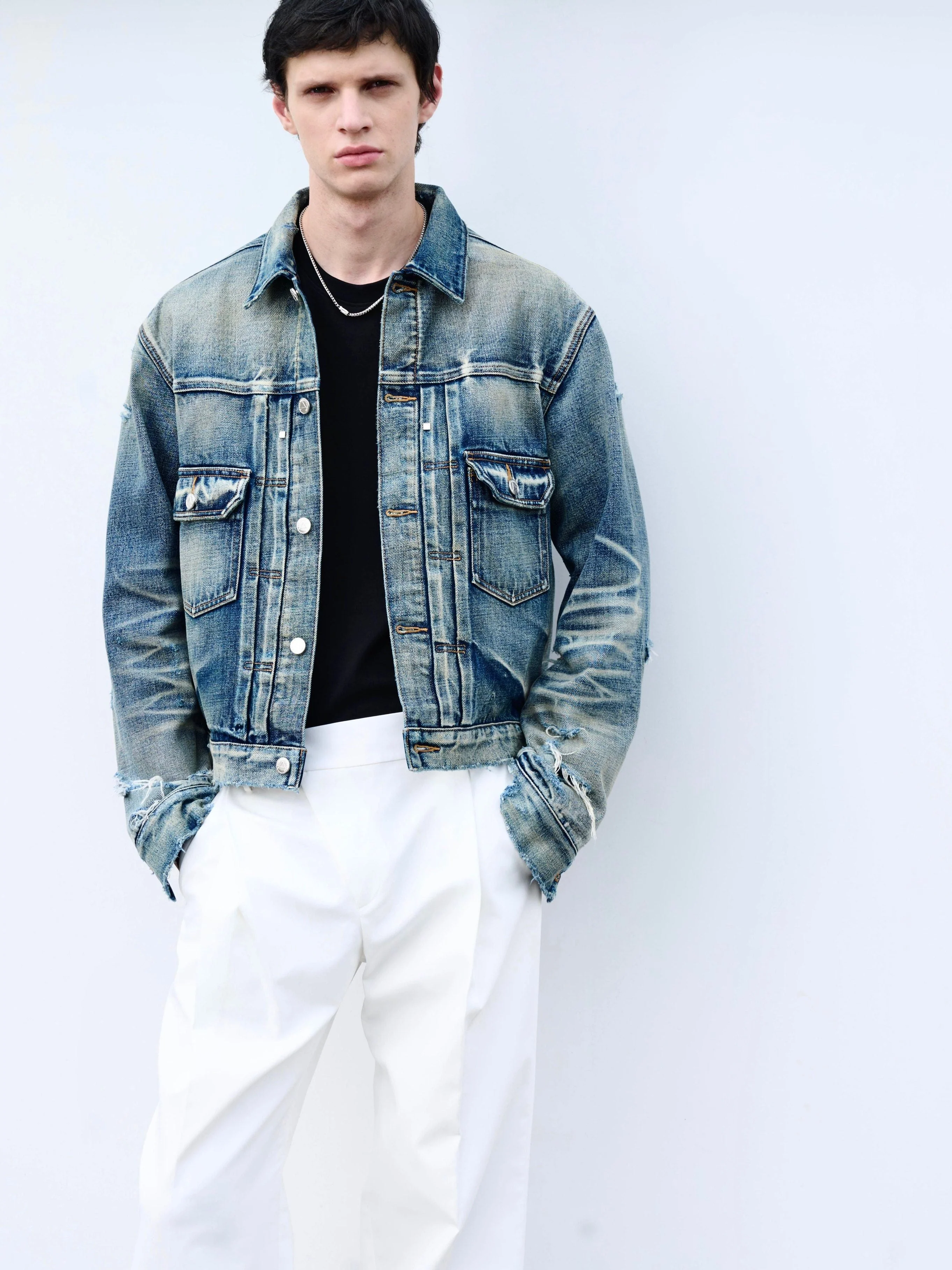 Frayed Denim Trucker - Image 2