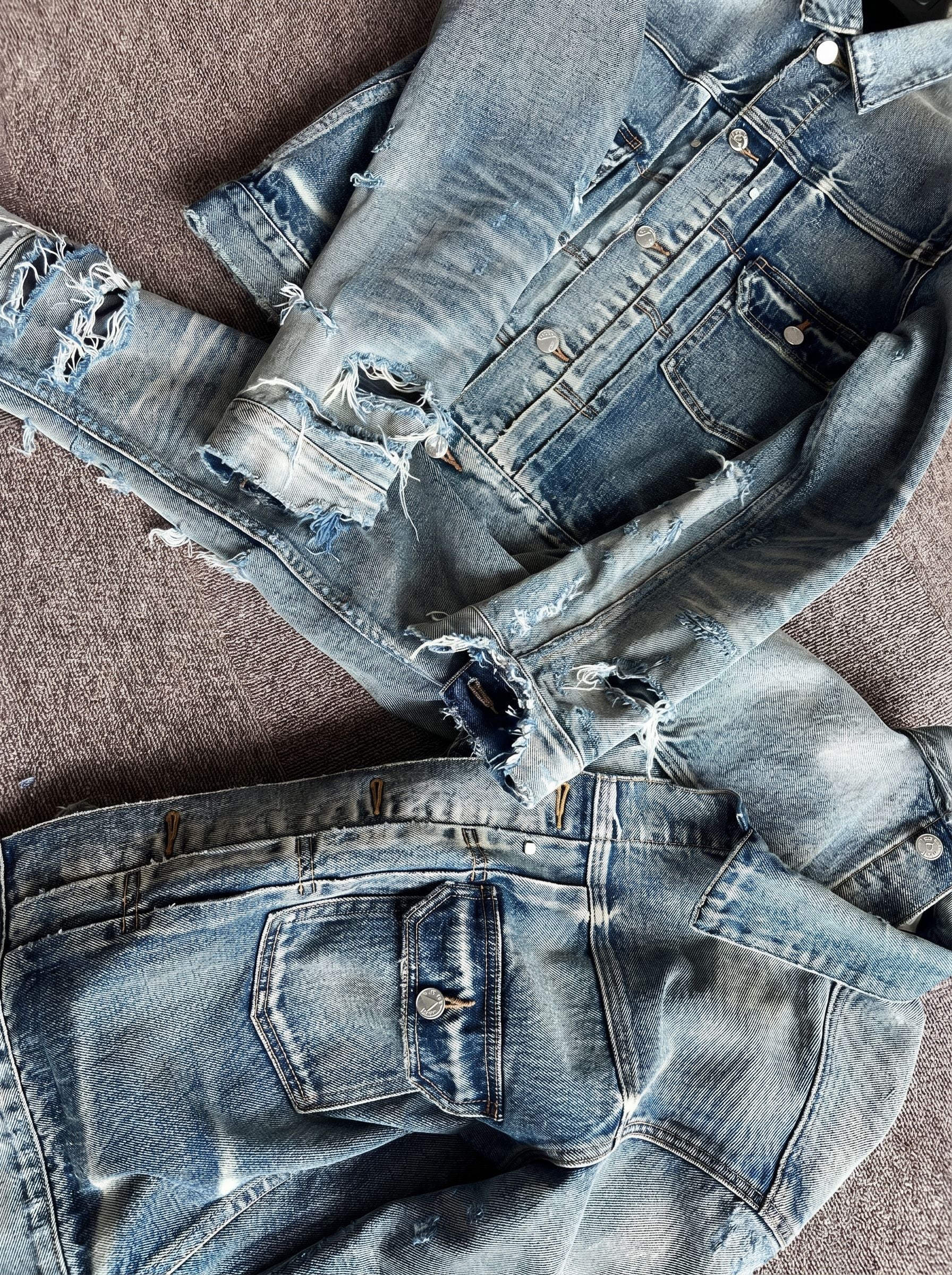 Frayed Denim Trucker - Image 5