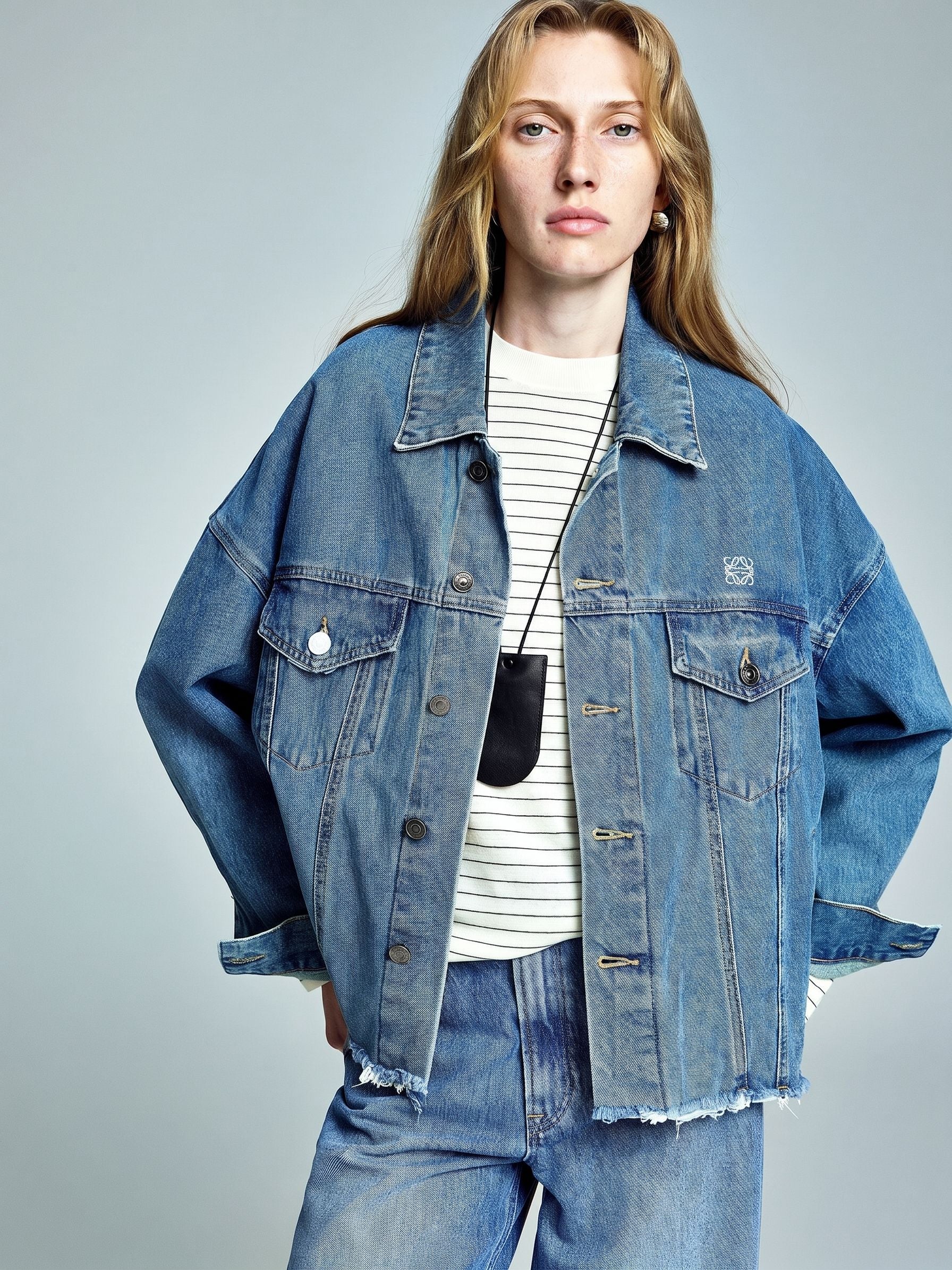 Frayed Hem Denim Jacket