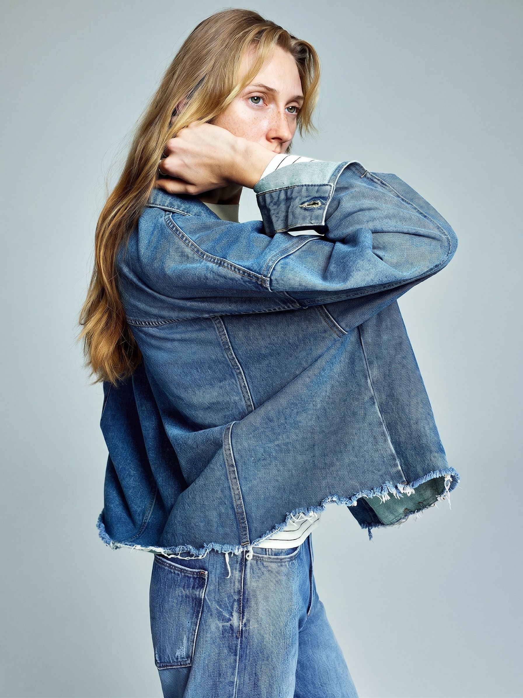 Frayed Hem Denim Jacket - Image 2