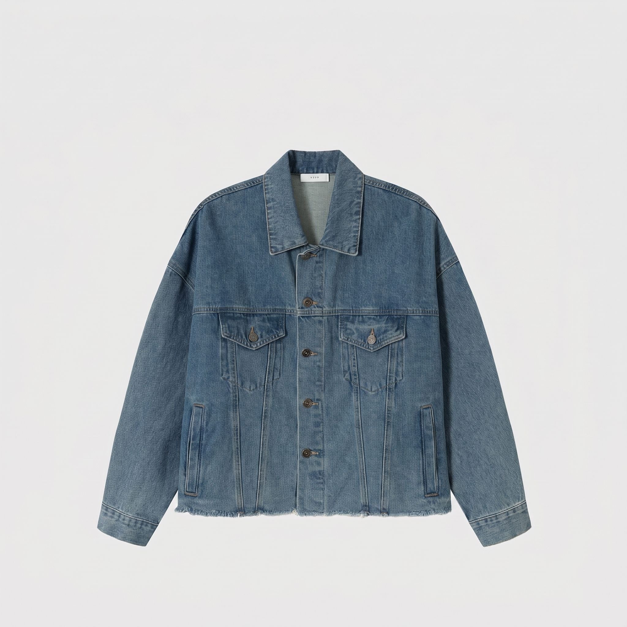 Frayed Hem Denim Jacket - Image 5