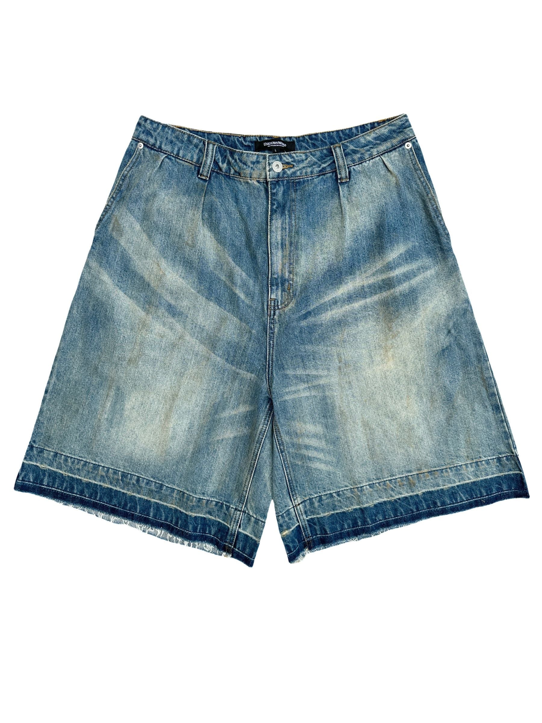 Frayed Hem Denim Shorts - Image 6