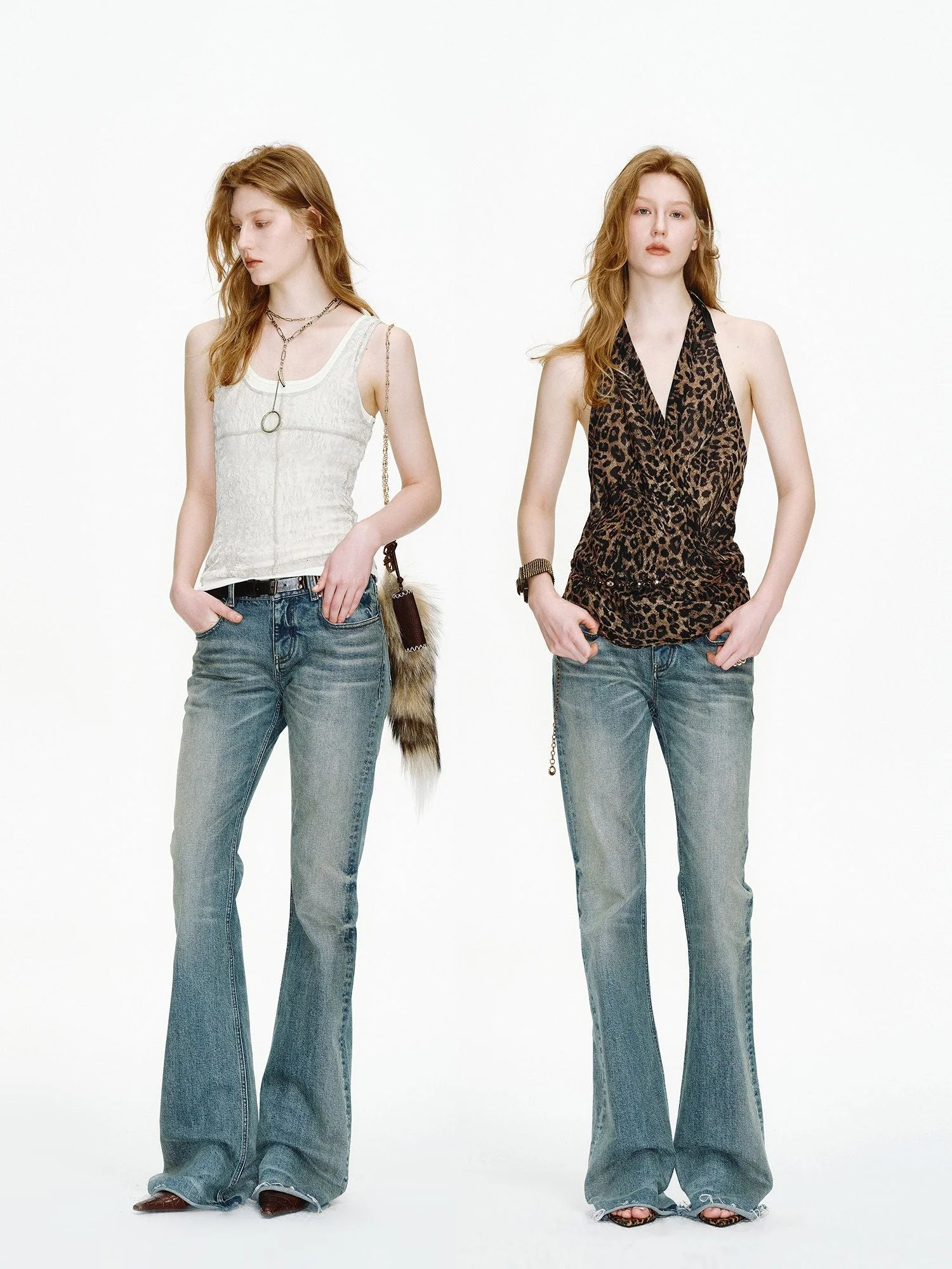 Frayed Hem Flare Jeans - Image 2