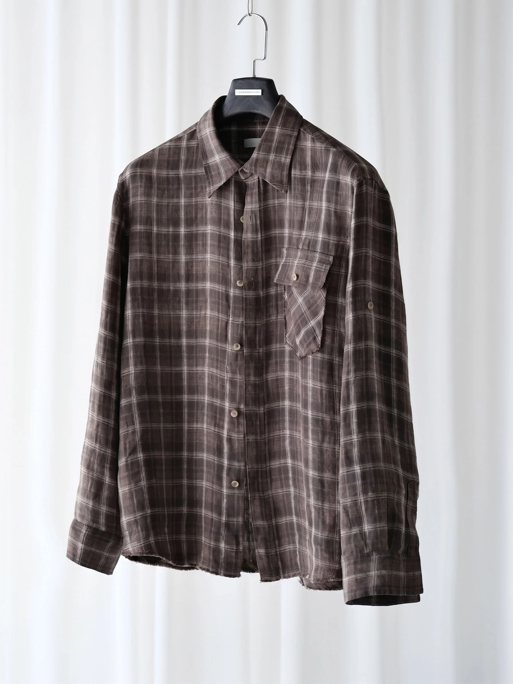 Frayed Hem Plaid Shirt - Image 7