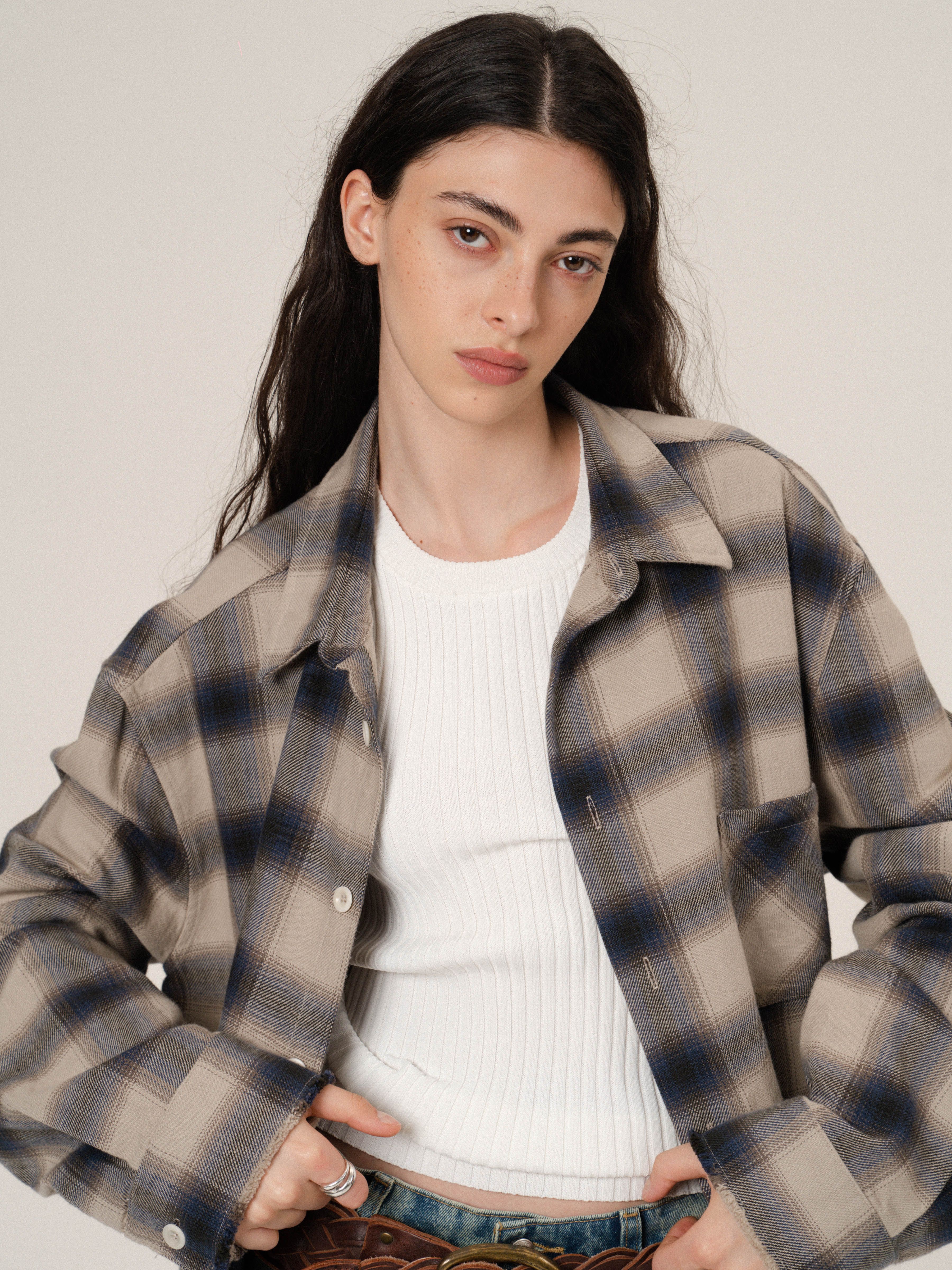Frayed Plaid Overshirt - Image 4