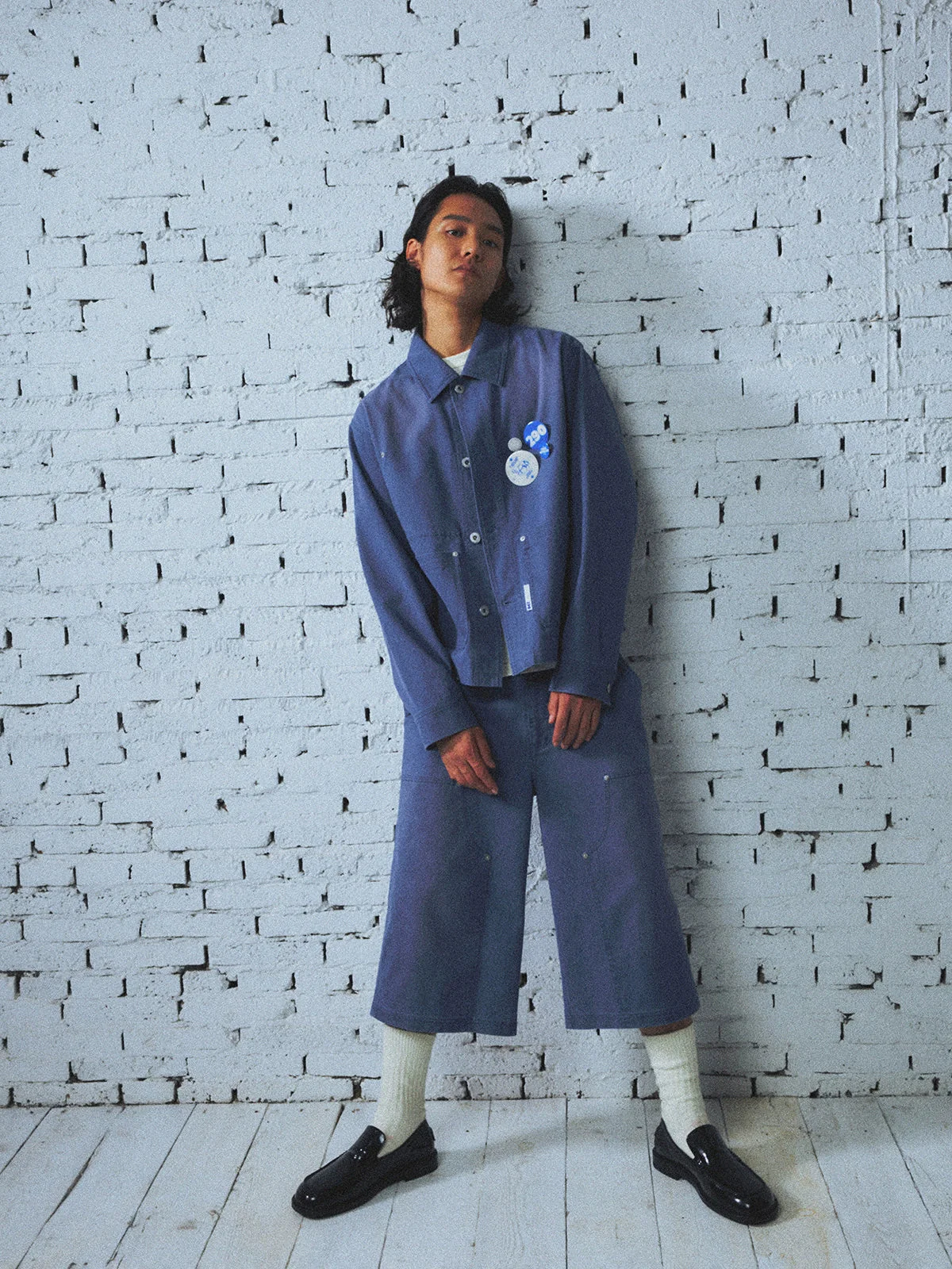 French Blue Cropped Chore Jacket - Image 2