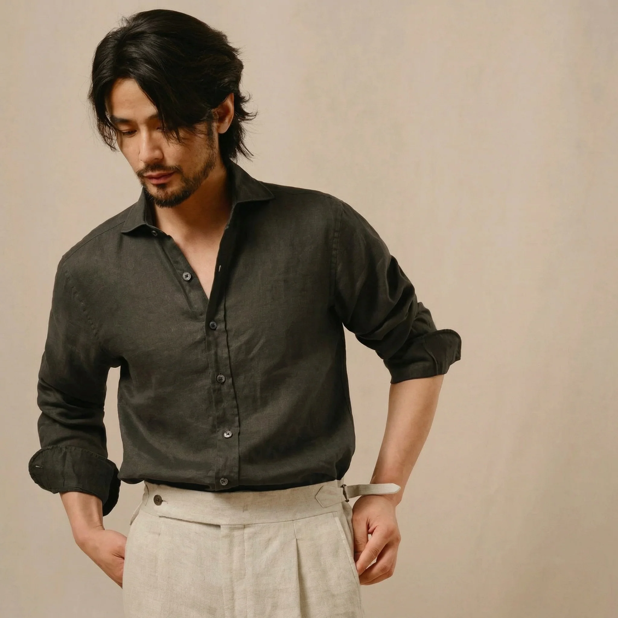 French Linen Button-Up Shirt - Image 4