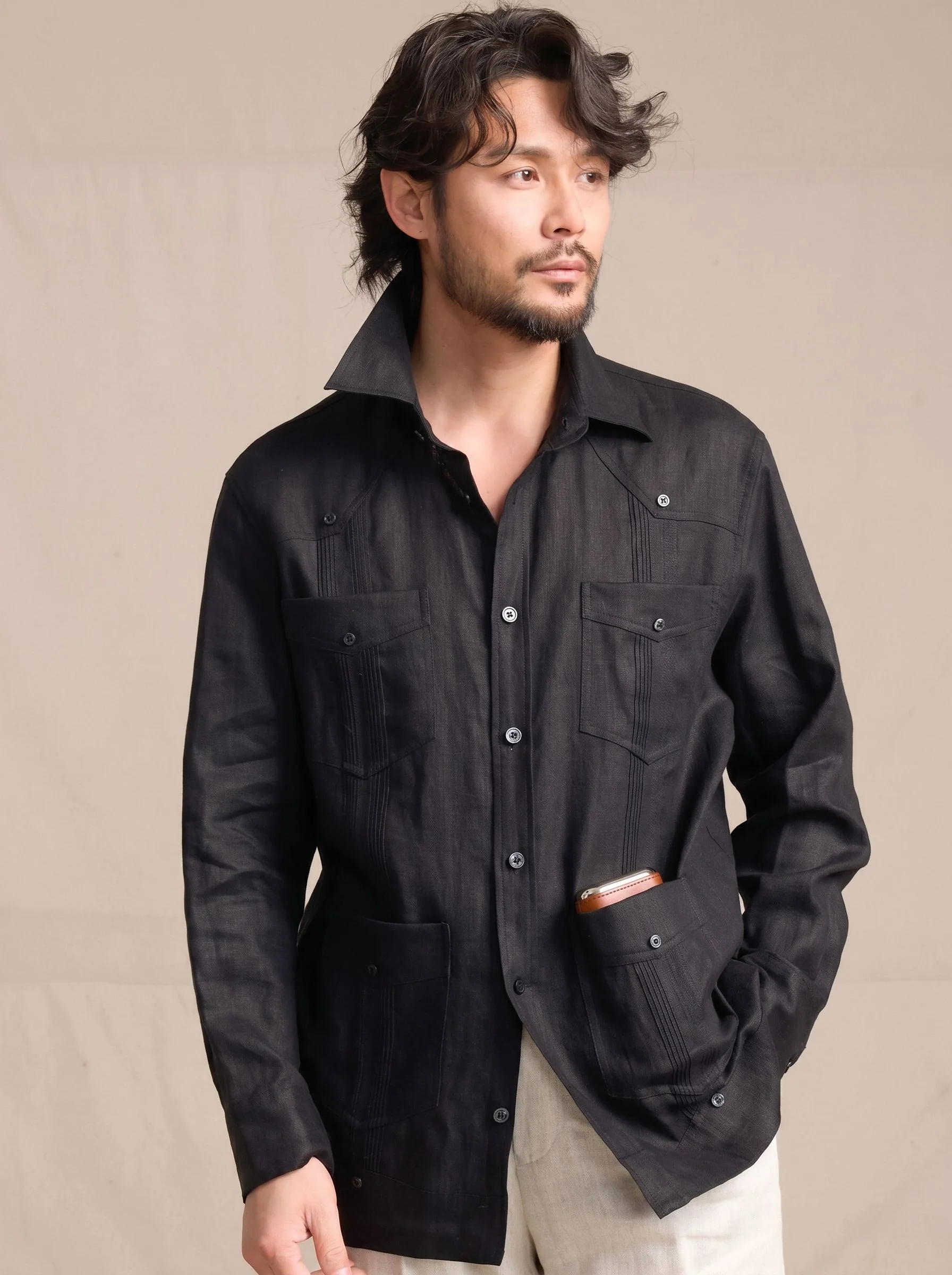 French Linen Guayabera - Image 3