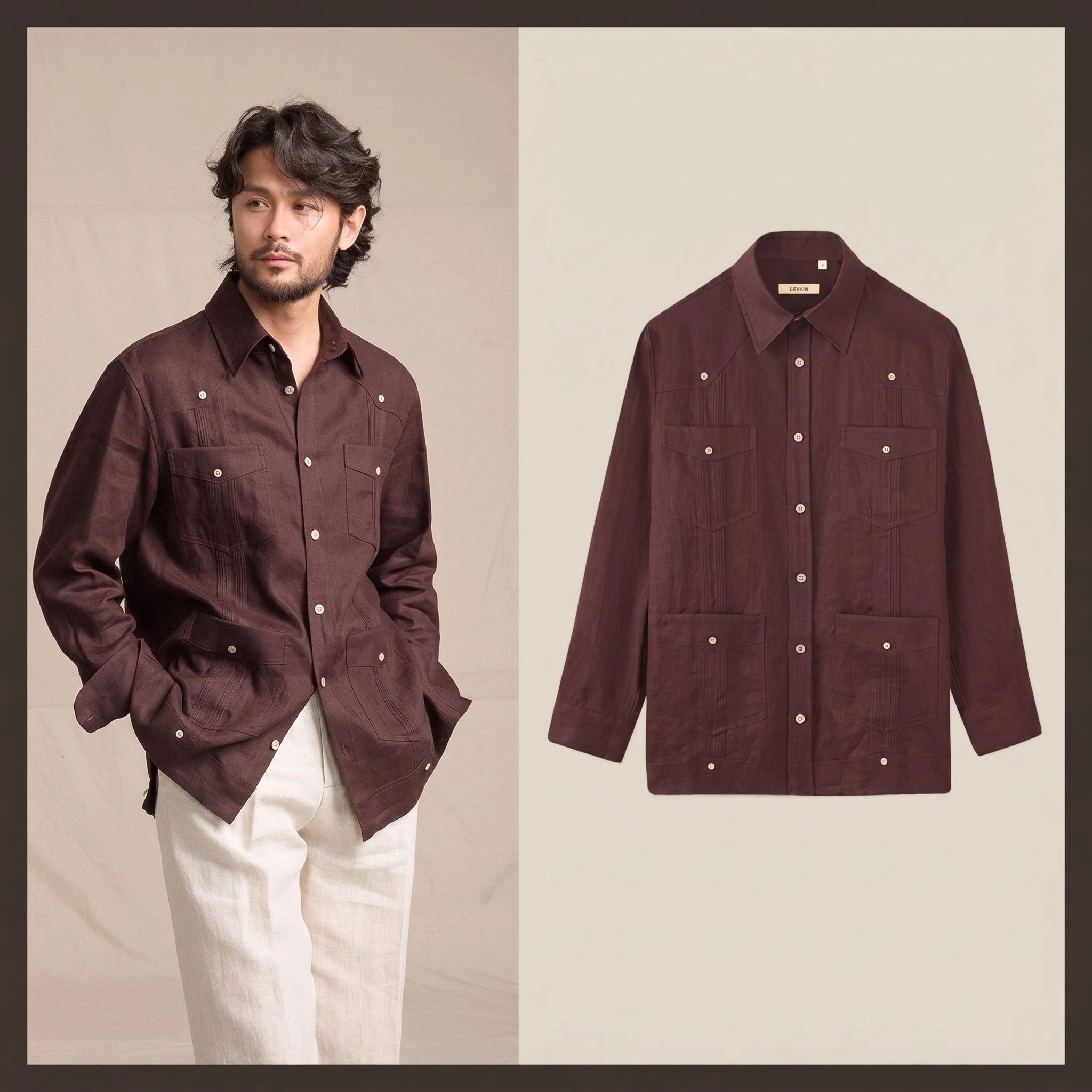 French Linen Guayabera - Image 8