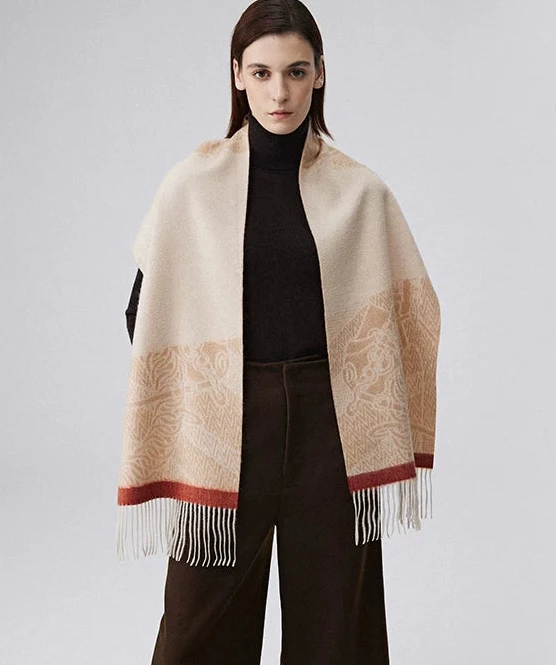 Fringed Jacquard Scarf - Image 4