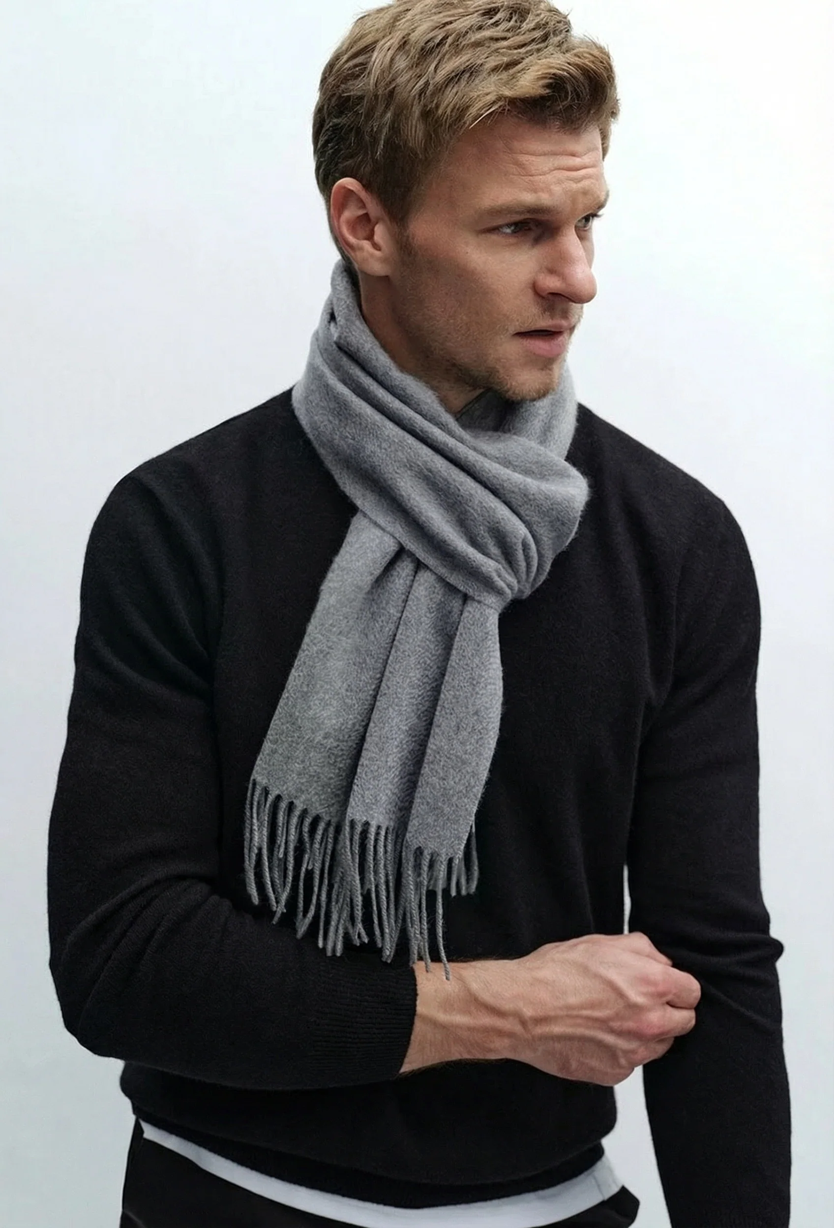 Fringed Knit Scarf