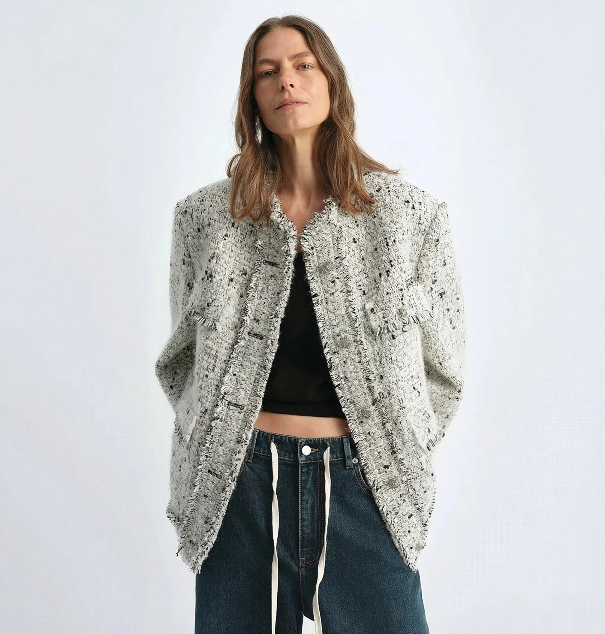 Fringed Tweed Jacket - Image 3