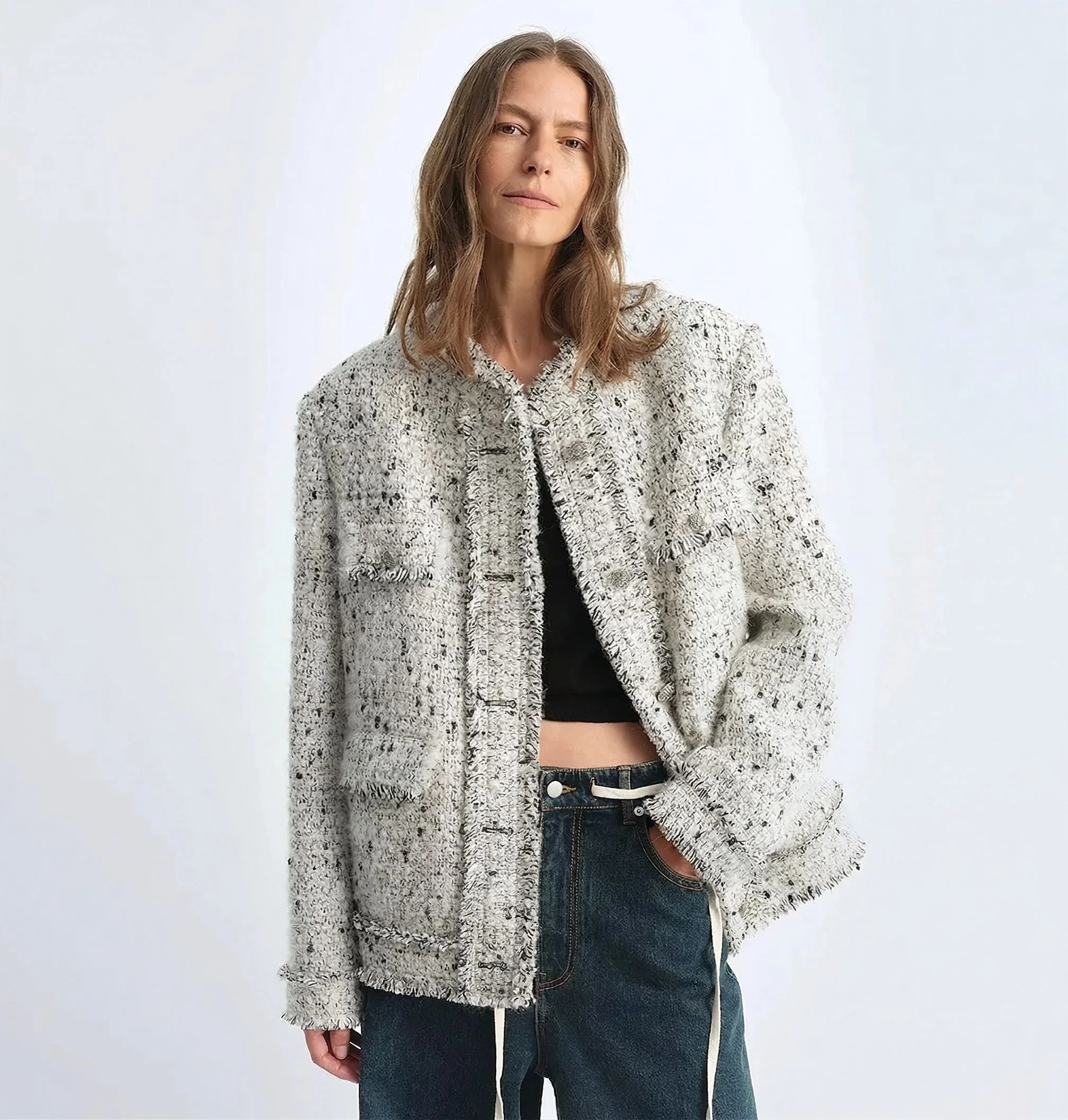 Fringed Tweed Jacket - Image 8