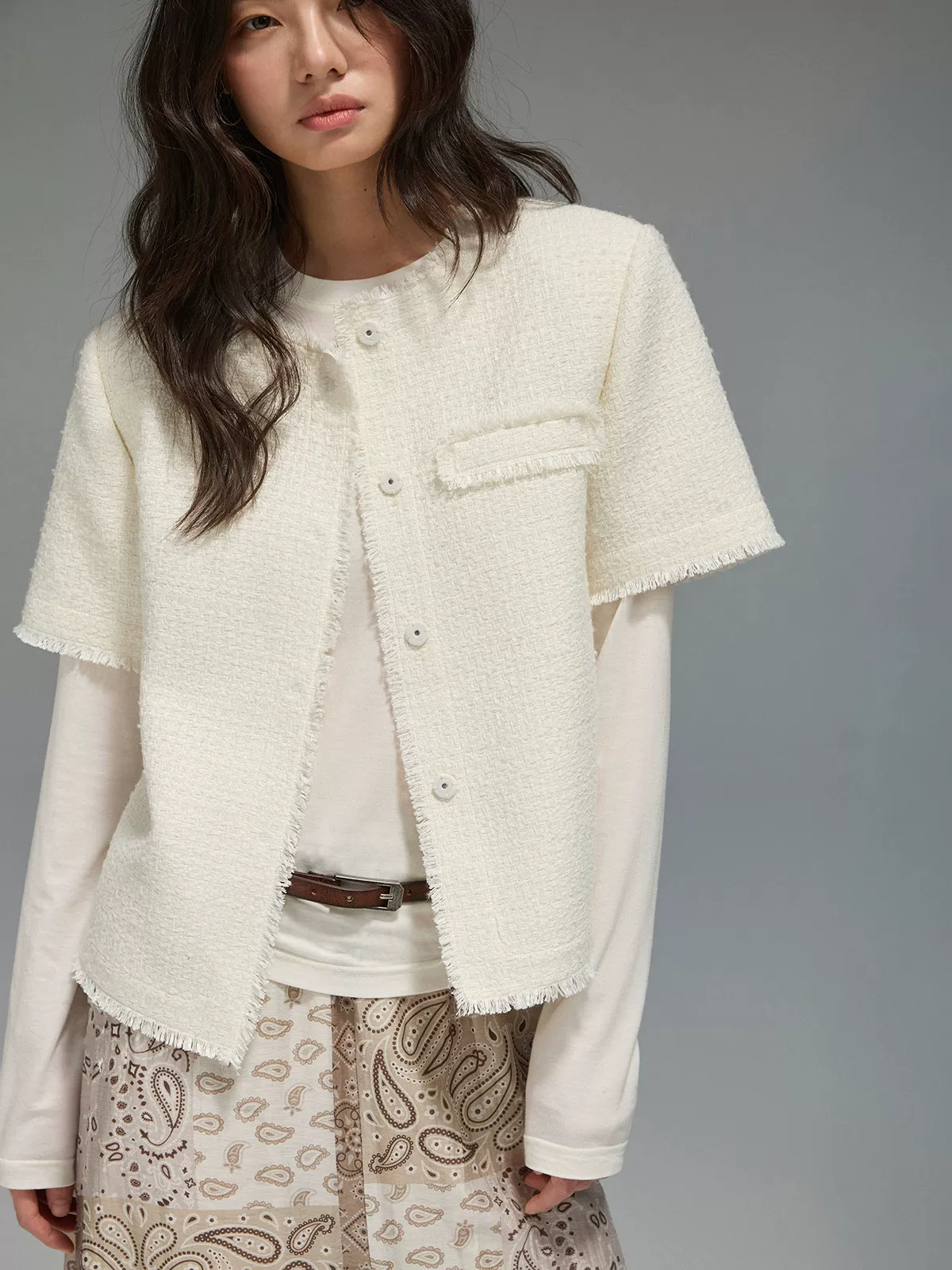 Fringed Tweed Jacket