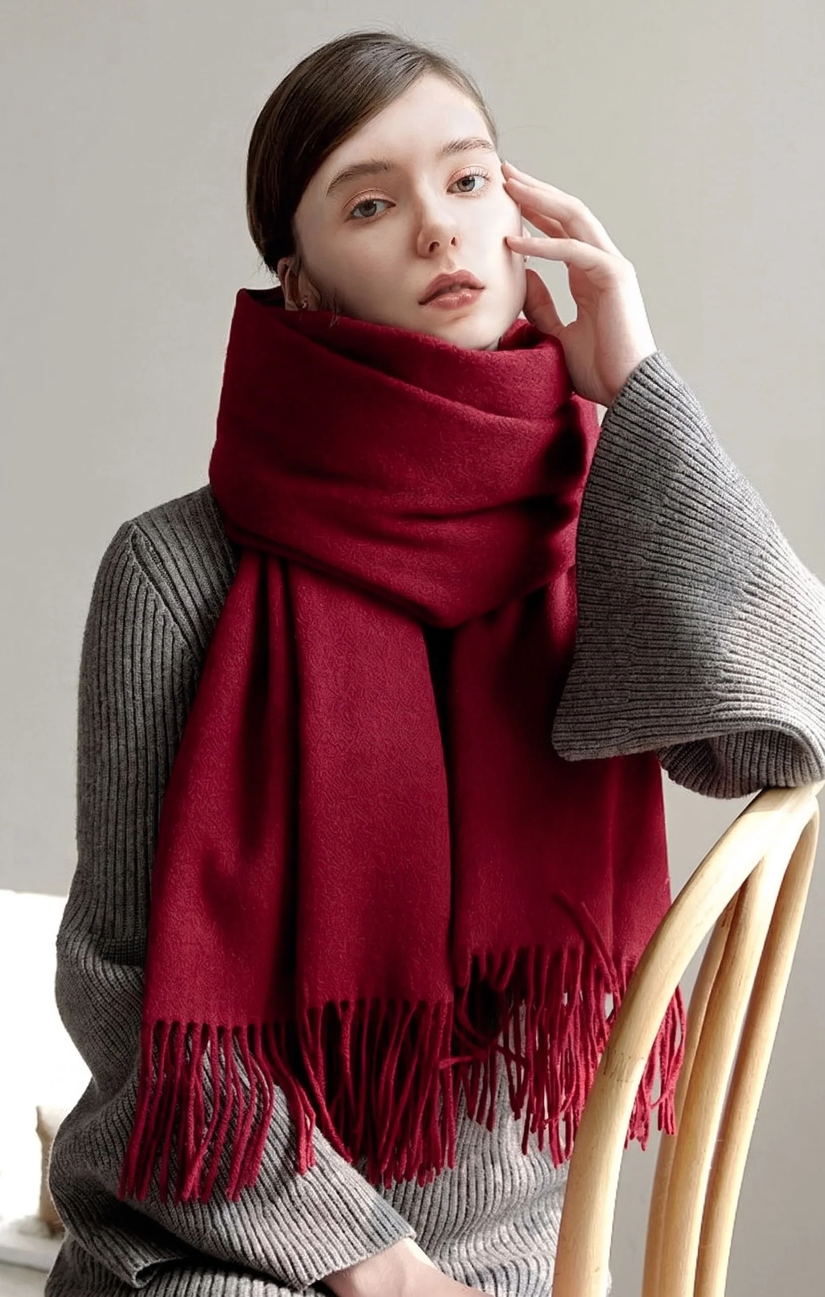 Fringed Wool Shawl - Image 3
