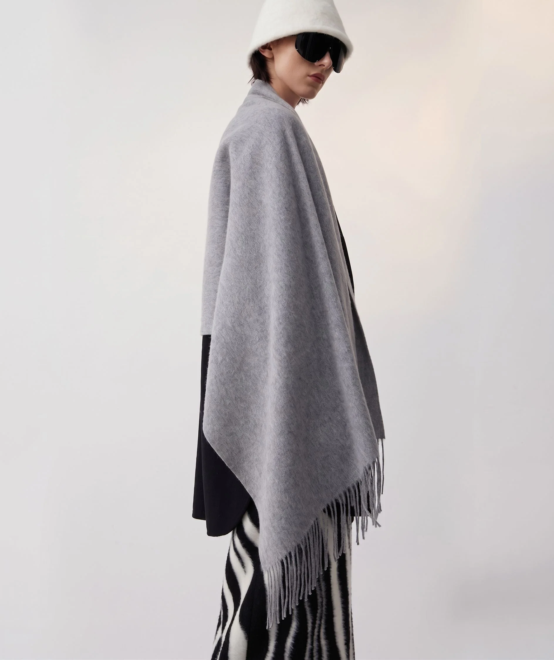 Fringed Wrap Scarf - Image 5