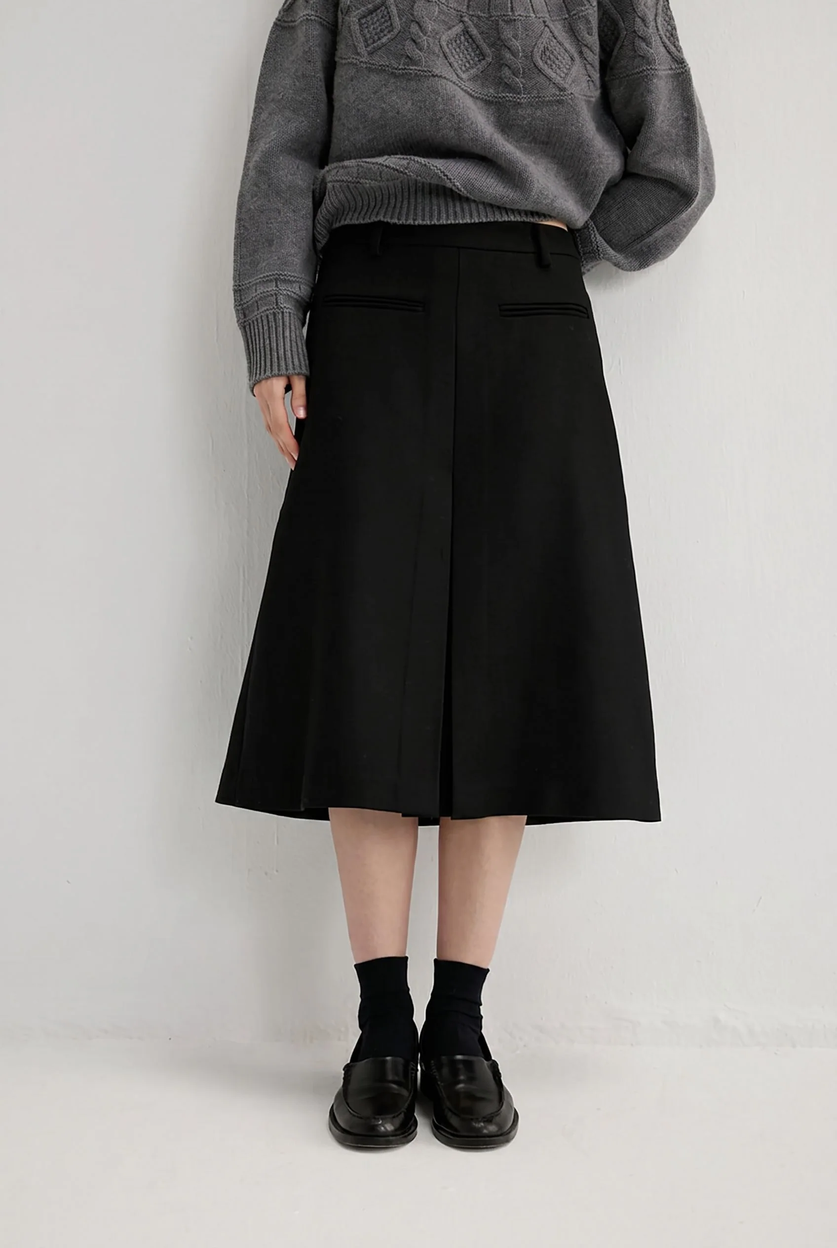 Front Pleat Midi Skirt - Image 2
