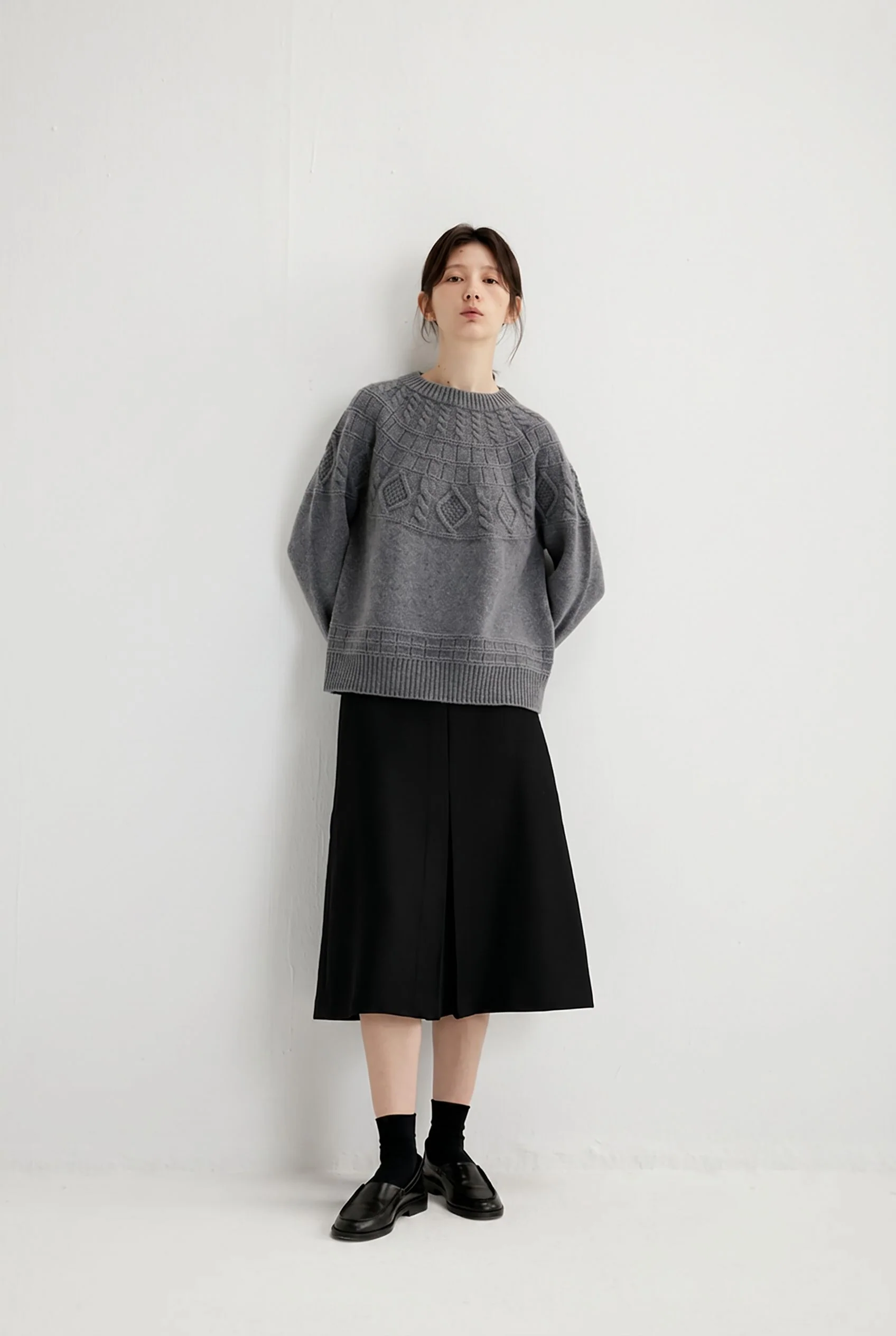 Front Pleat Midi Skirt - Image 3