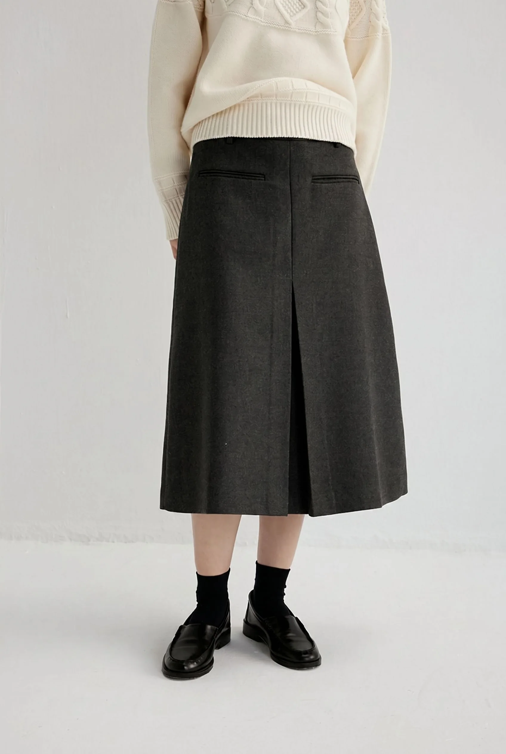Front Pleat Midi Skirt - Image 5