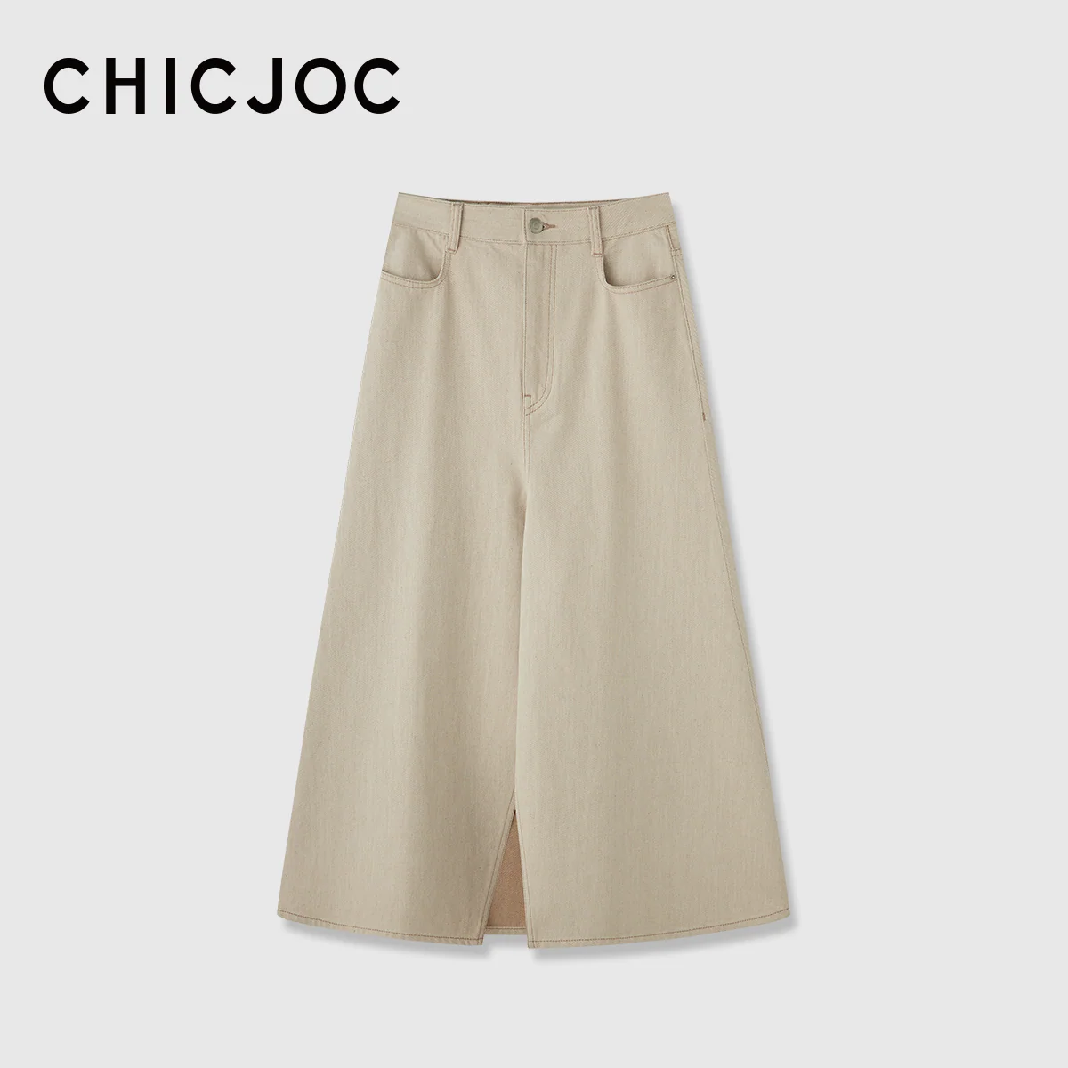 Front-SlitA-LineDenimSkirt - Image 7
