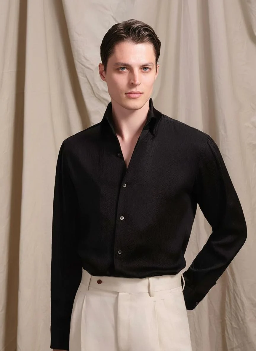 Full Silk Bubble Satin Shirt