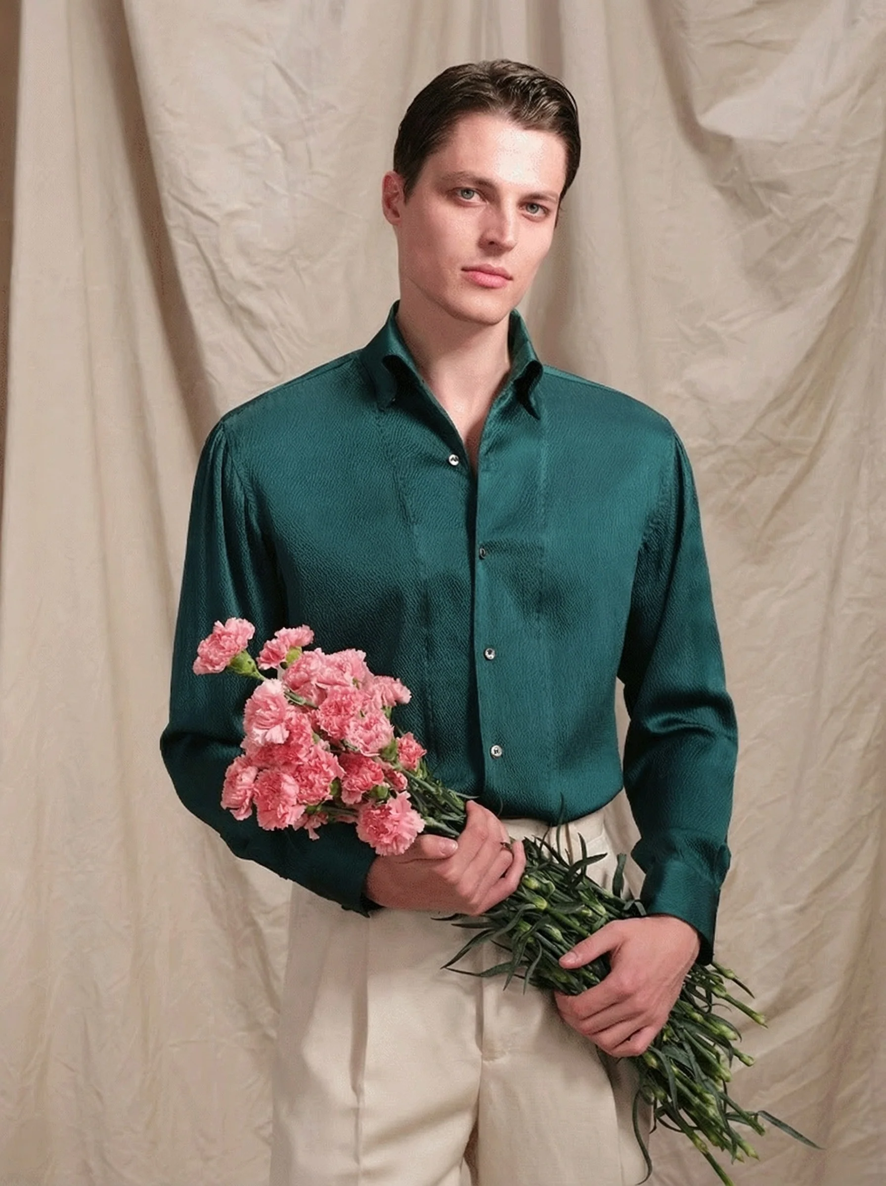 Full Silk Bubble Satin Shirt - Image 2