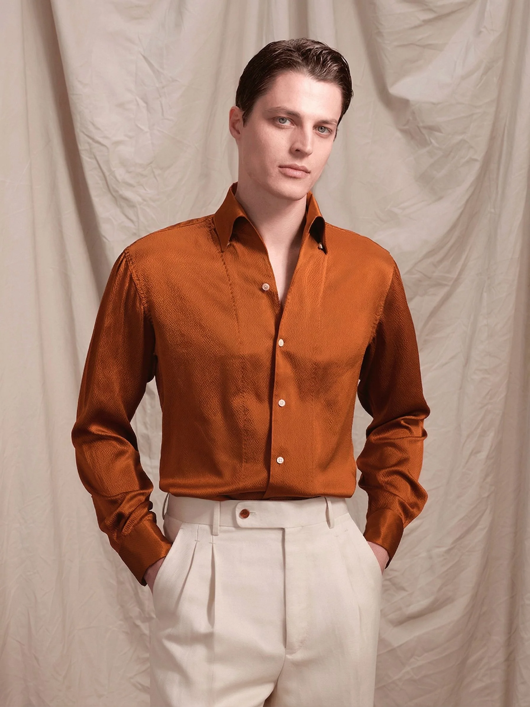 Full Silk Bubble Satin Shirt - Image 3